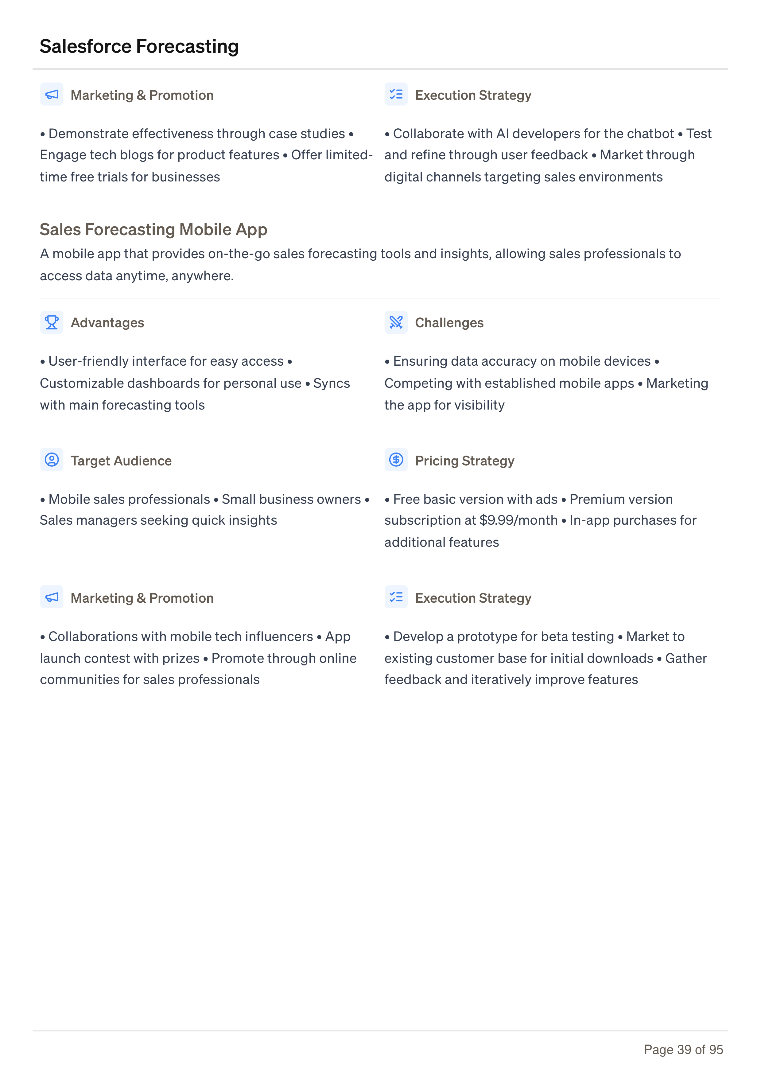 Salesforce Forecasting Business Plan — page 39