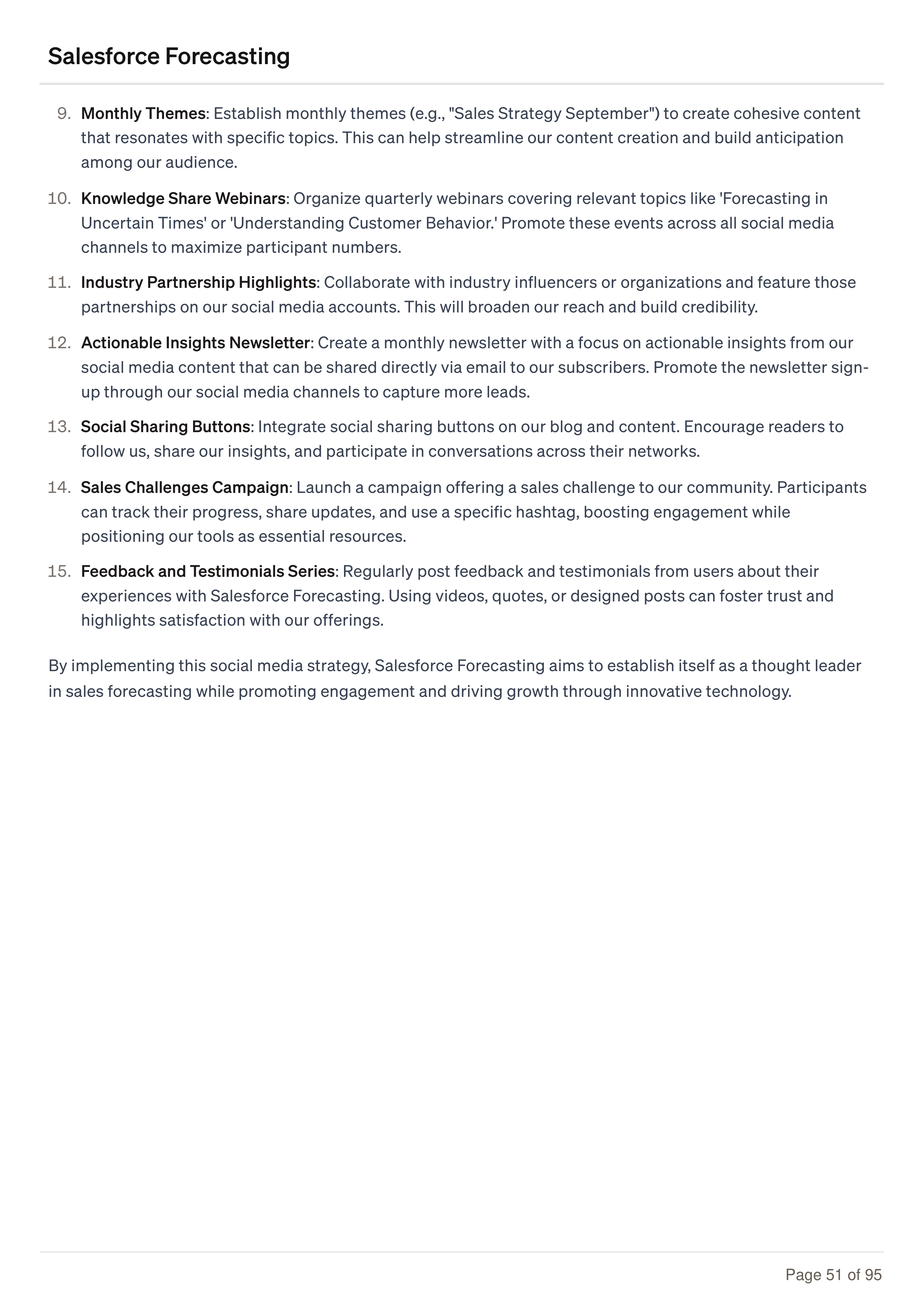 Salesforce Forecasting Business Plan — page 51