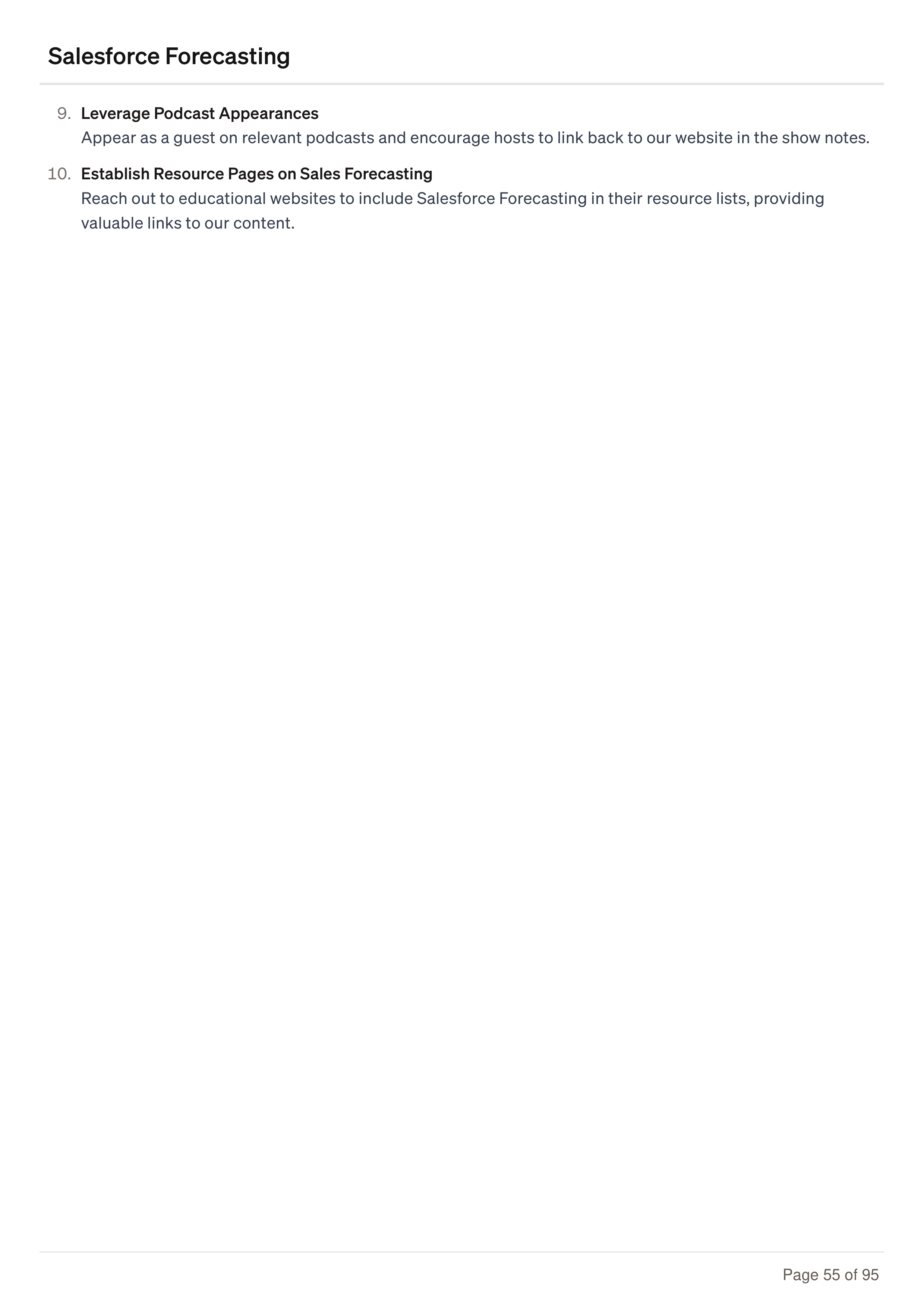 Salesforce Forecasting Business Plan — page 55