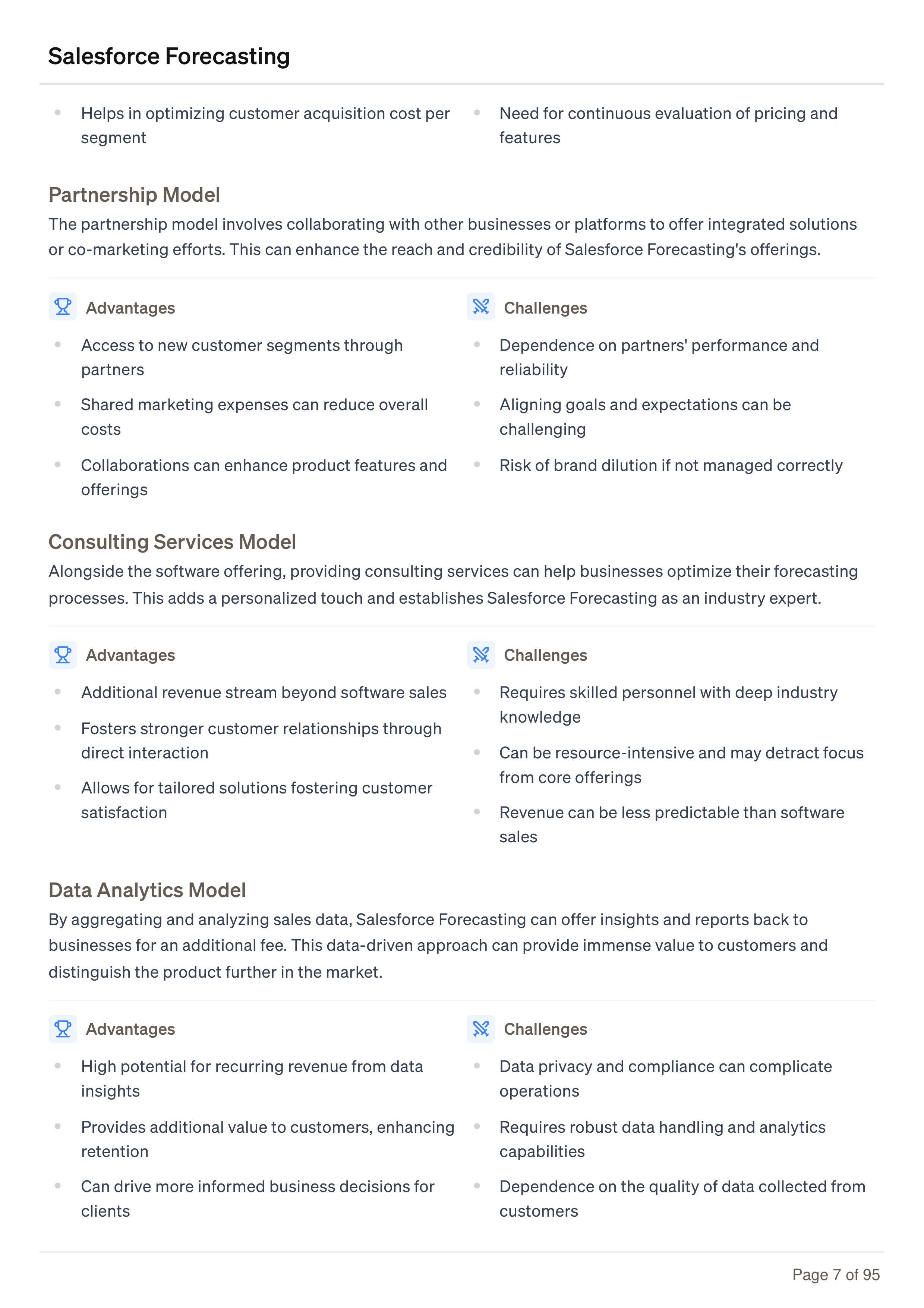 Salesforce Forecasting Business Plan — page 7