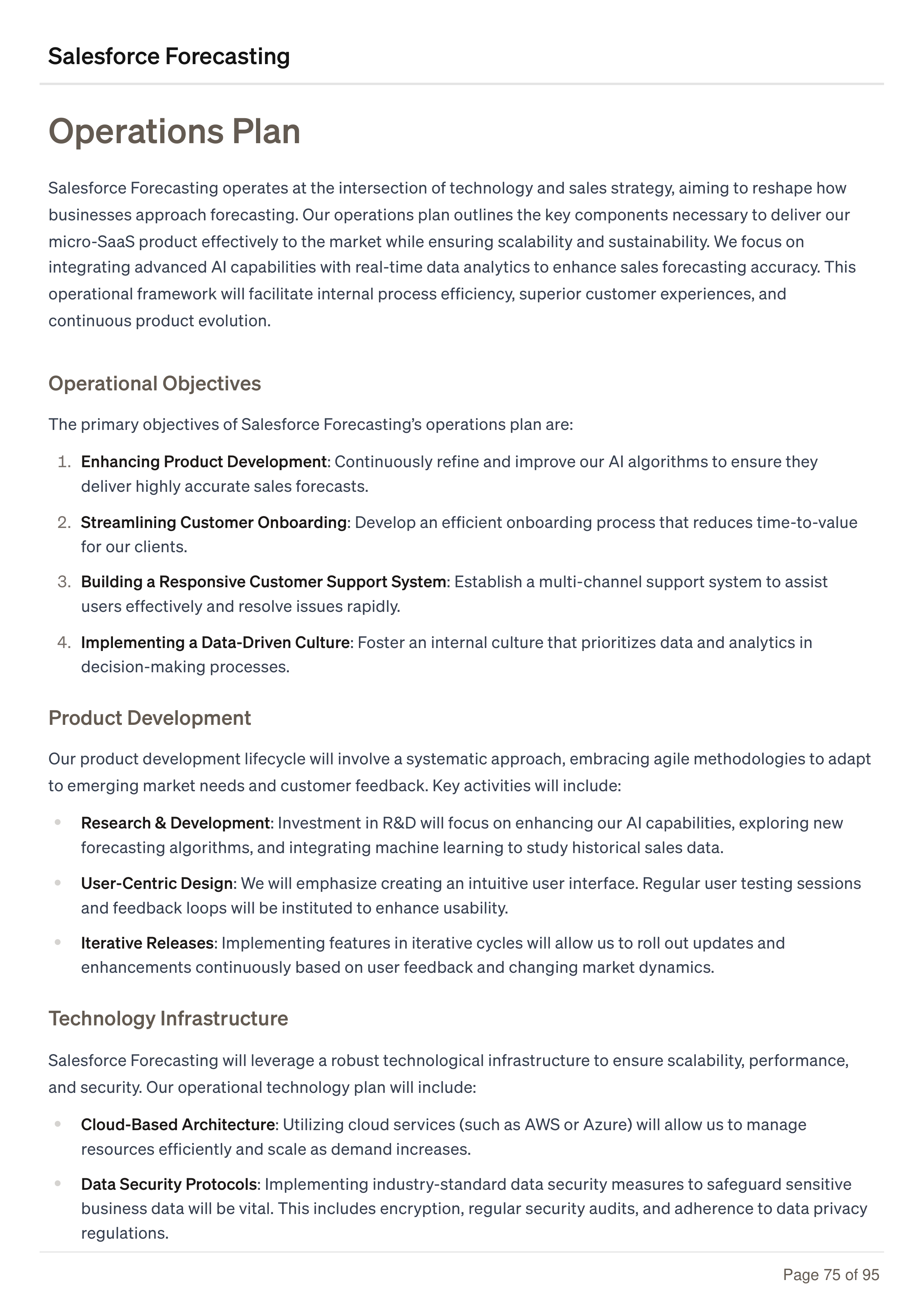 Salesforce Forecasting Business Plan — page 75