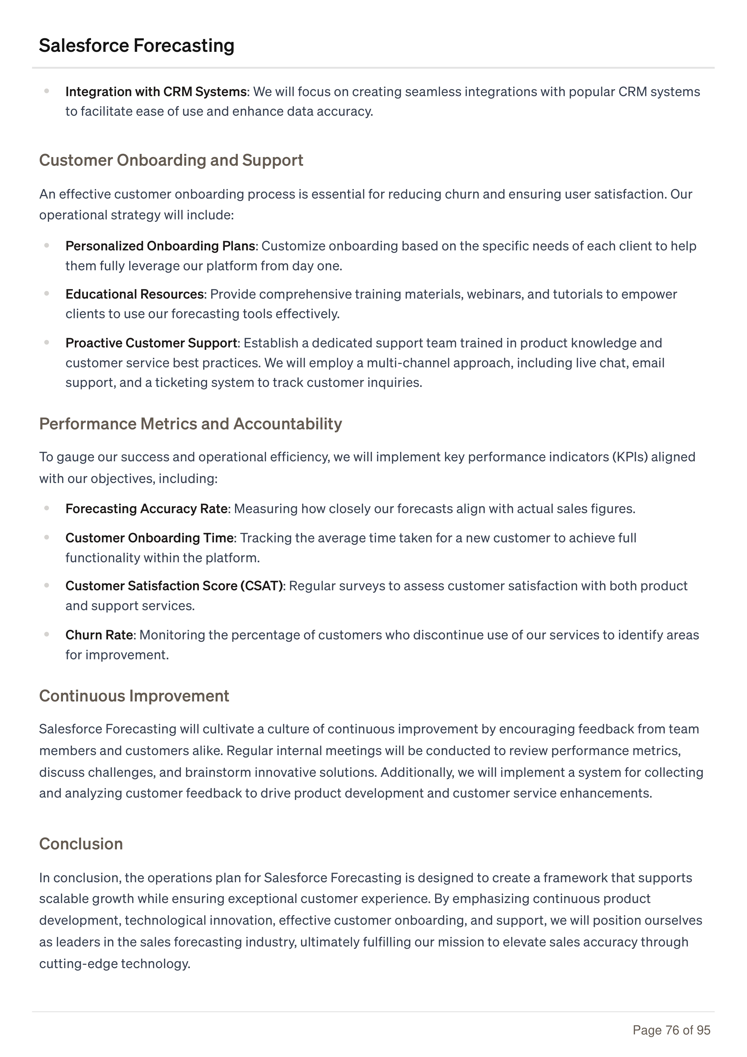 Salesforce Forecasting Business Plan — page 76