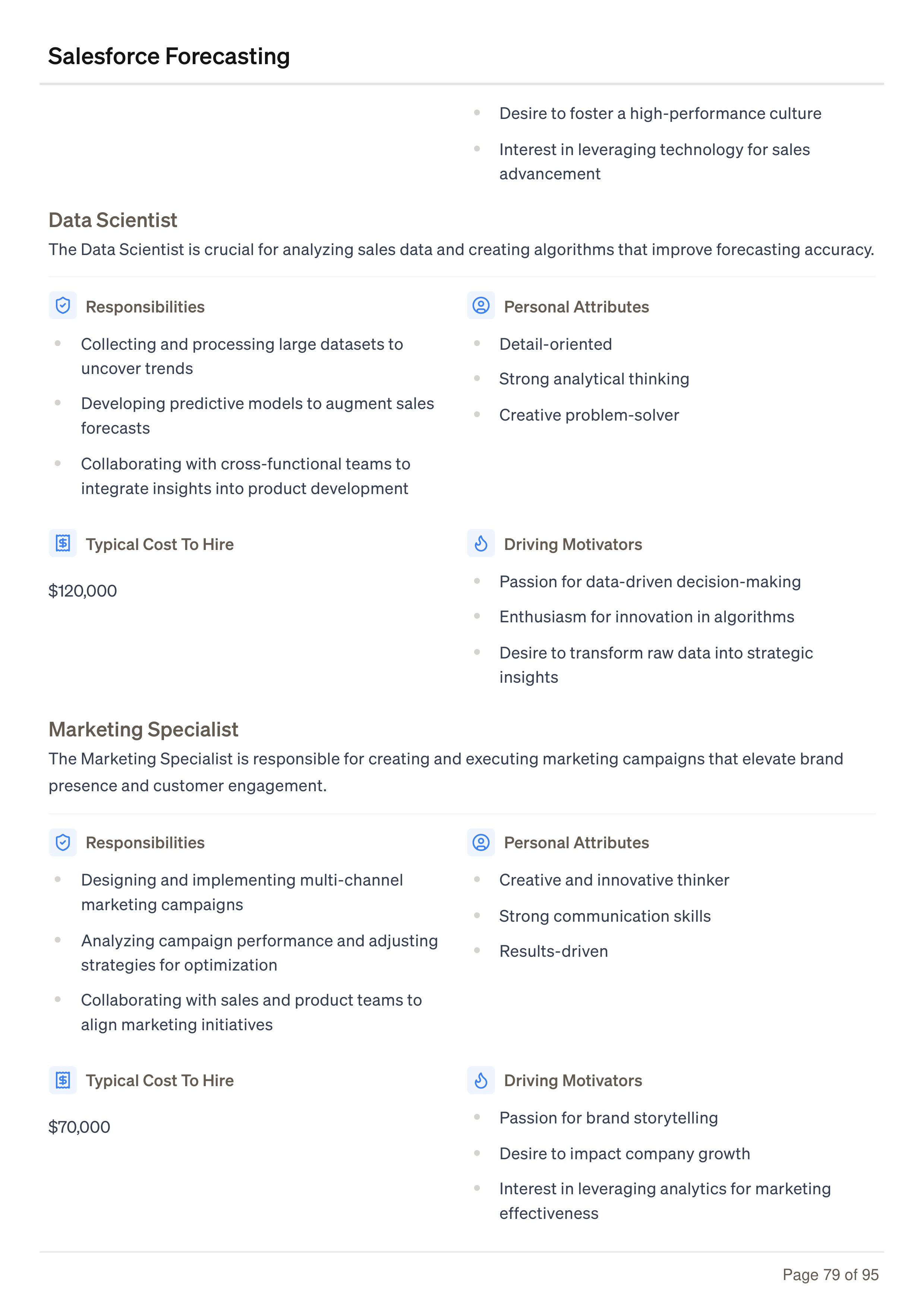 Salesforce Forecasting Business Plan — page 79