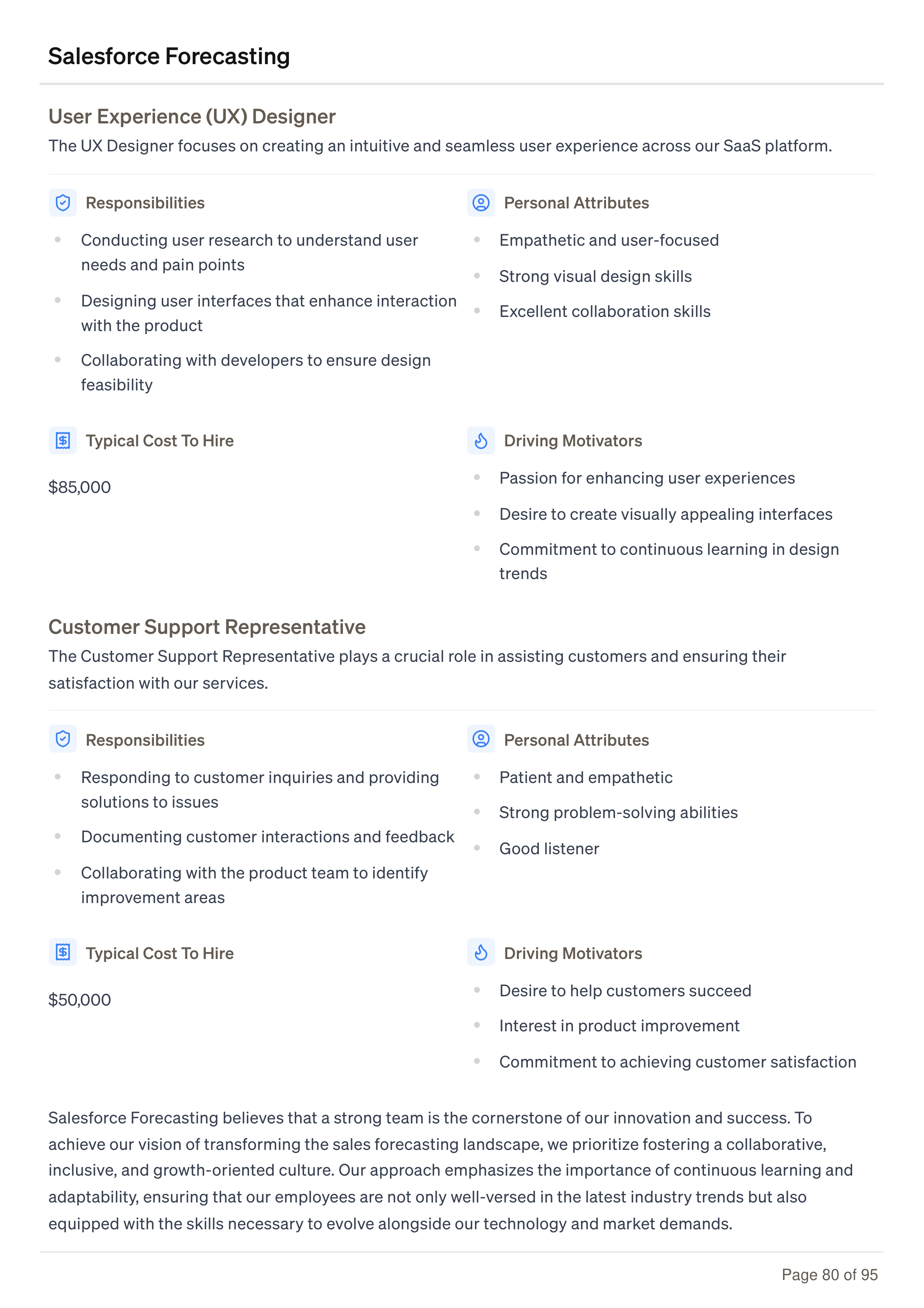 Salesforce Forecasting Business Plan — page 80