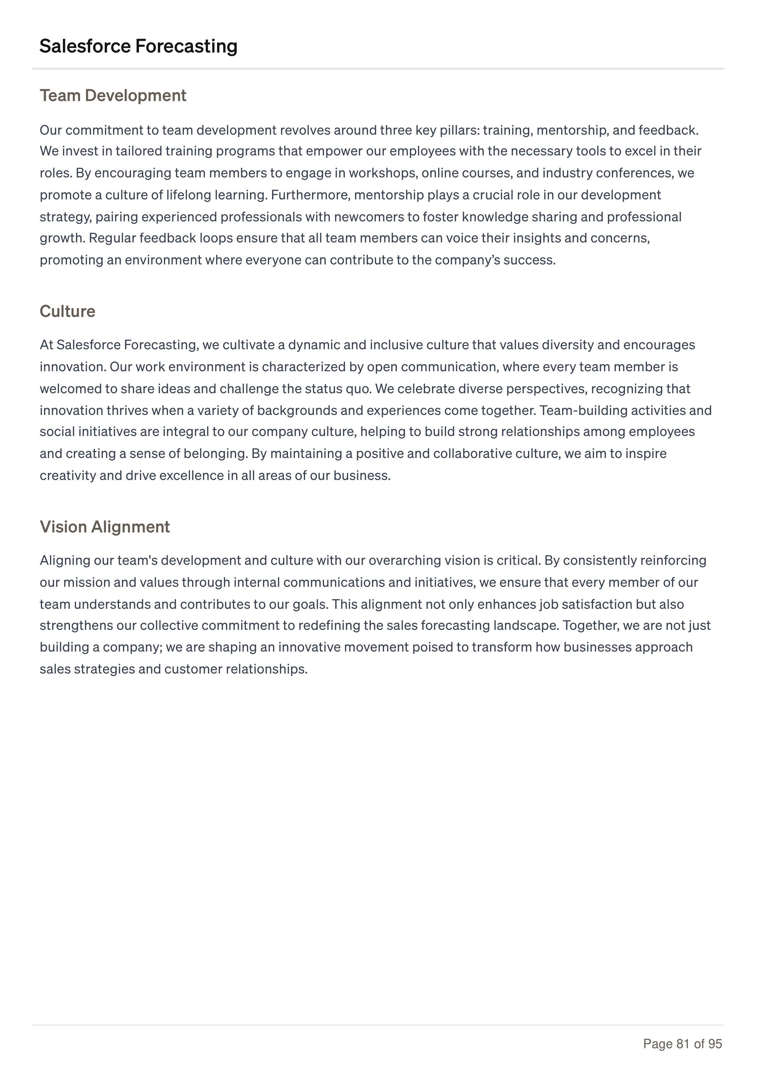 Salesforce Forecasting Business Plan — page 81