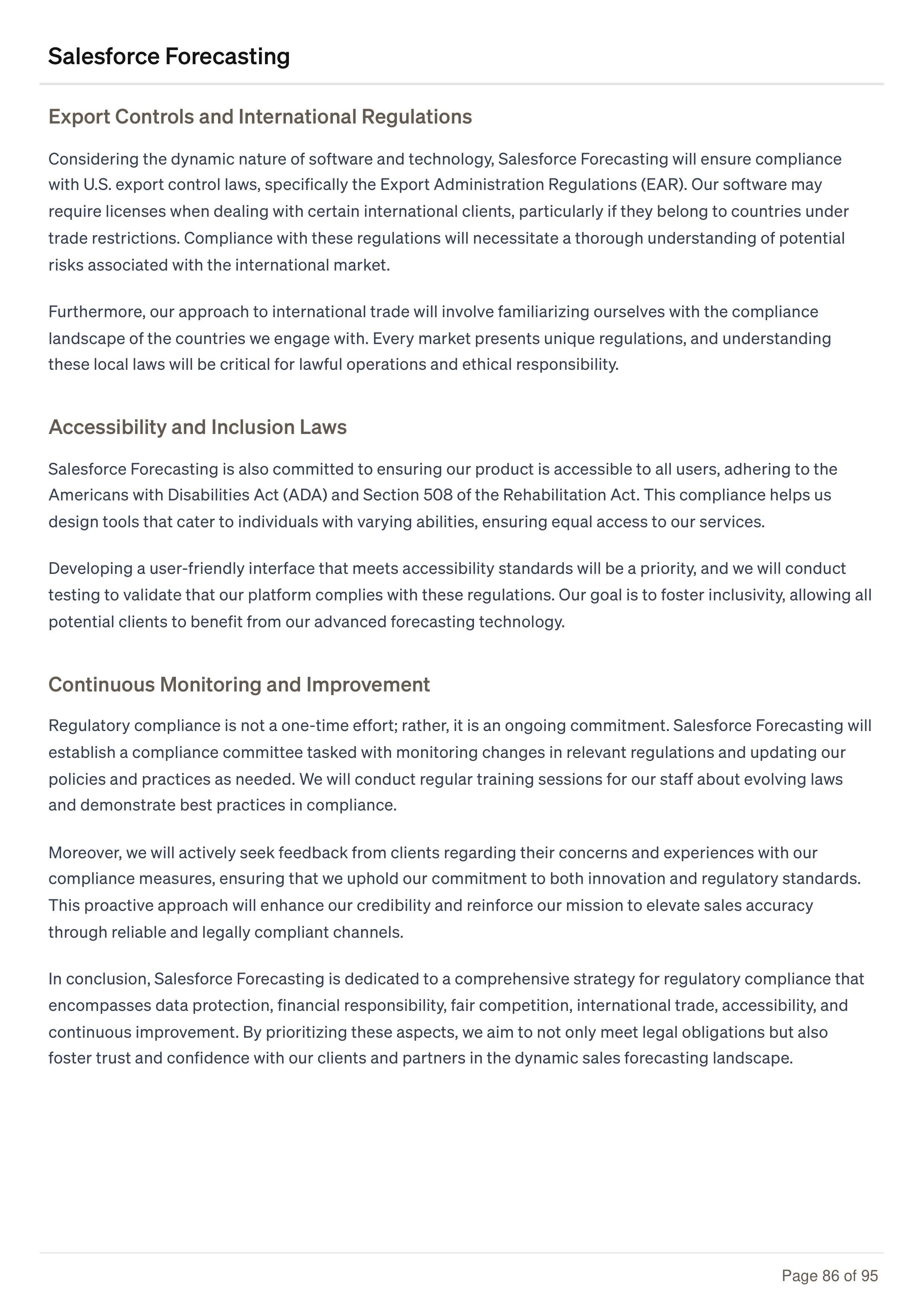 Salesforce Forecasting Business Plan — page 86