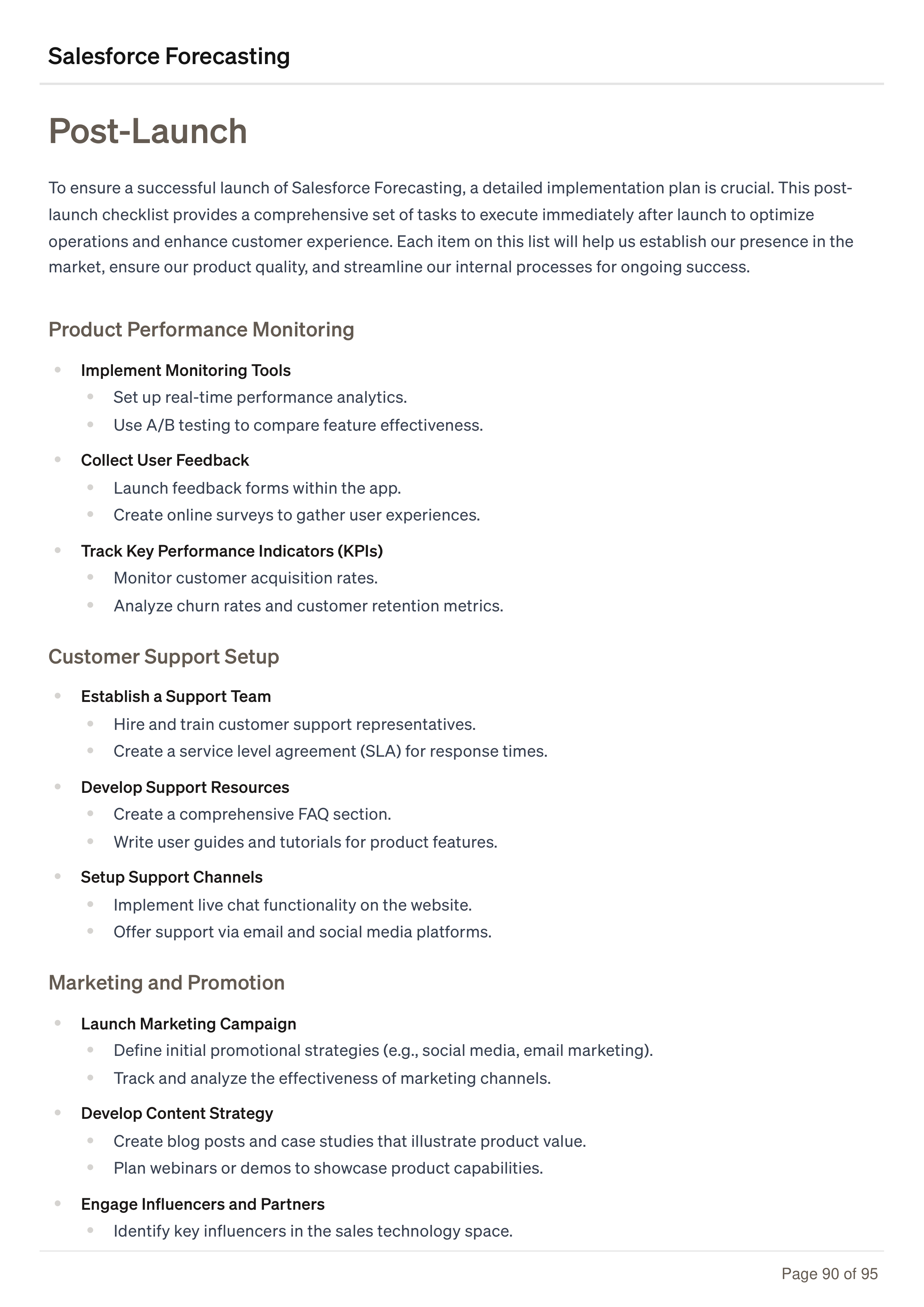 Salesforce Forecasting Business Plan — page 90