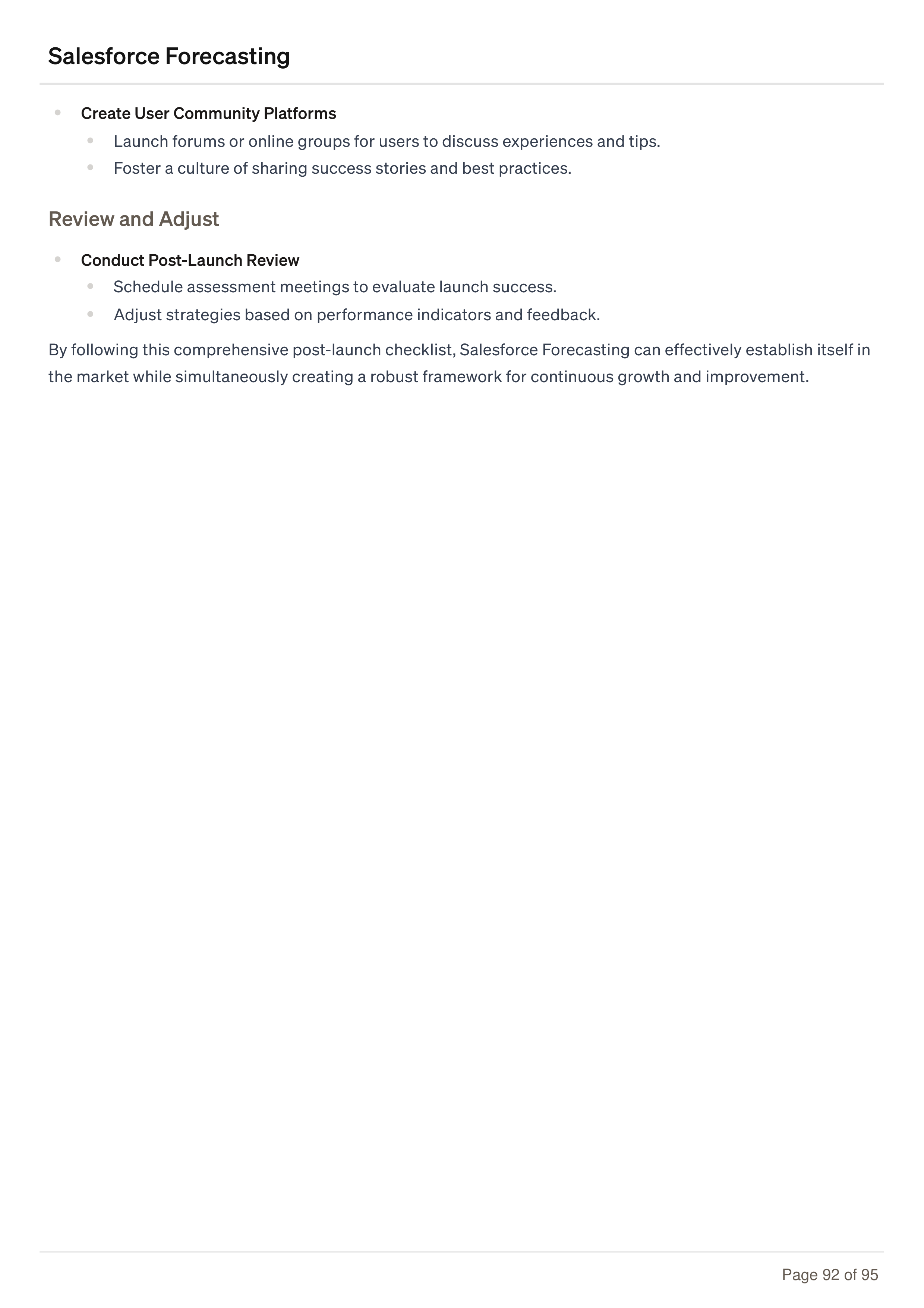 Salesforce Forecasting Business Plan — page 92