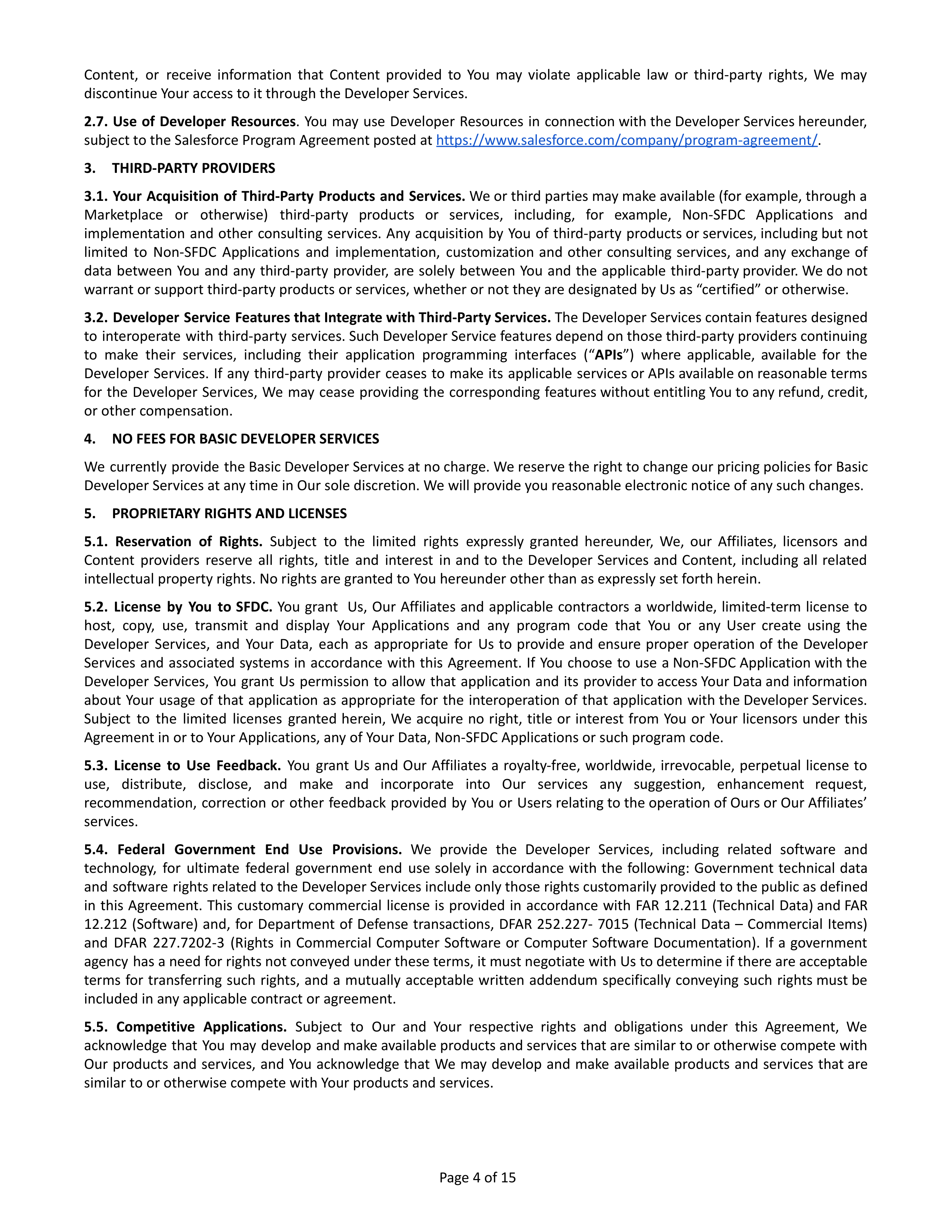 Salesforce Main Services Agreement — page 4