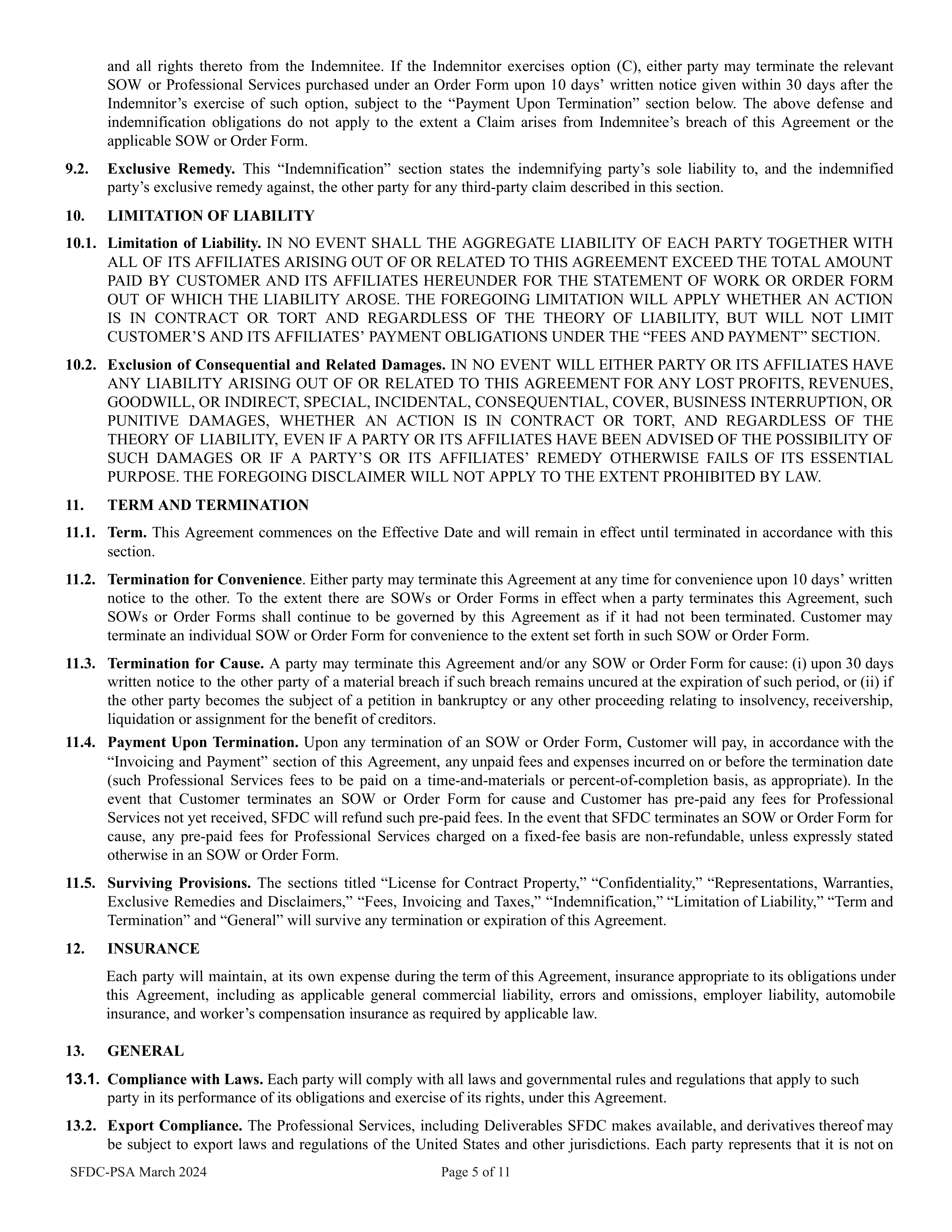 Salesforce Professional Services Agreement — page 5