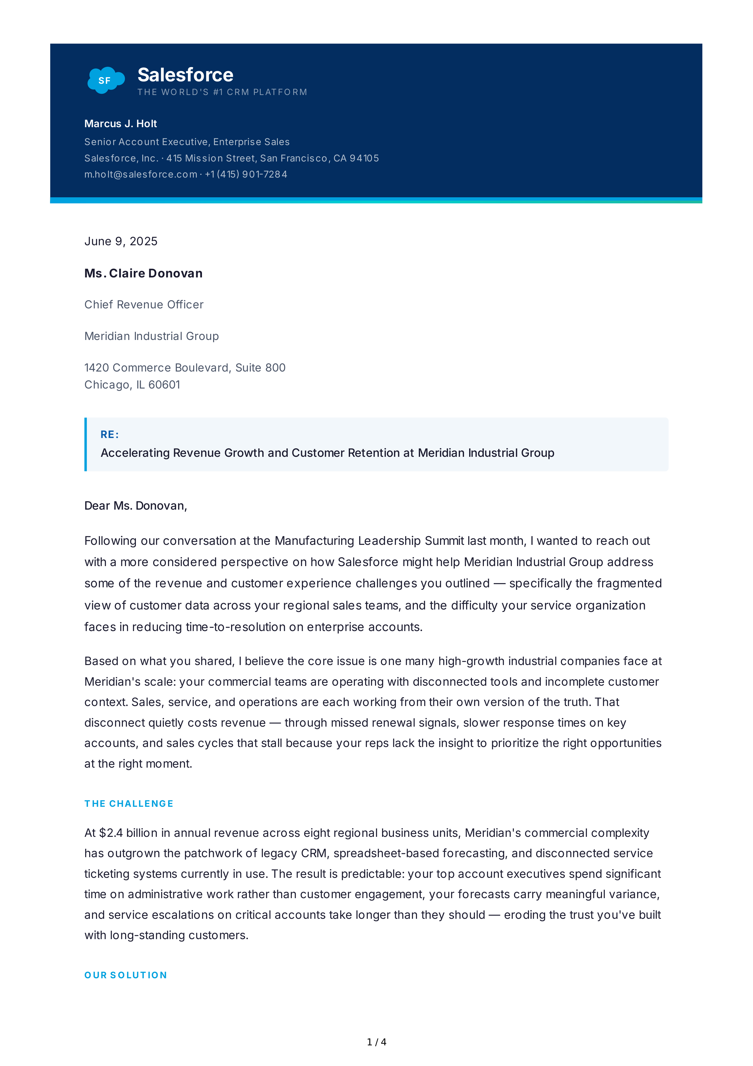 Salesforce Sales Letter — page 1