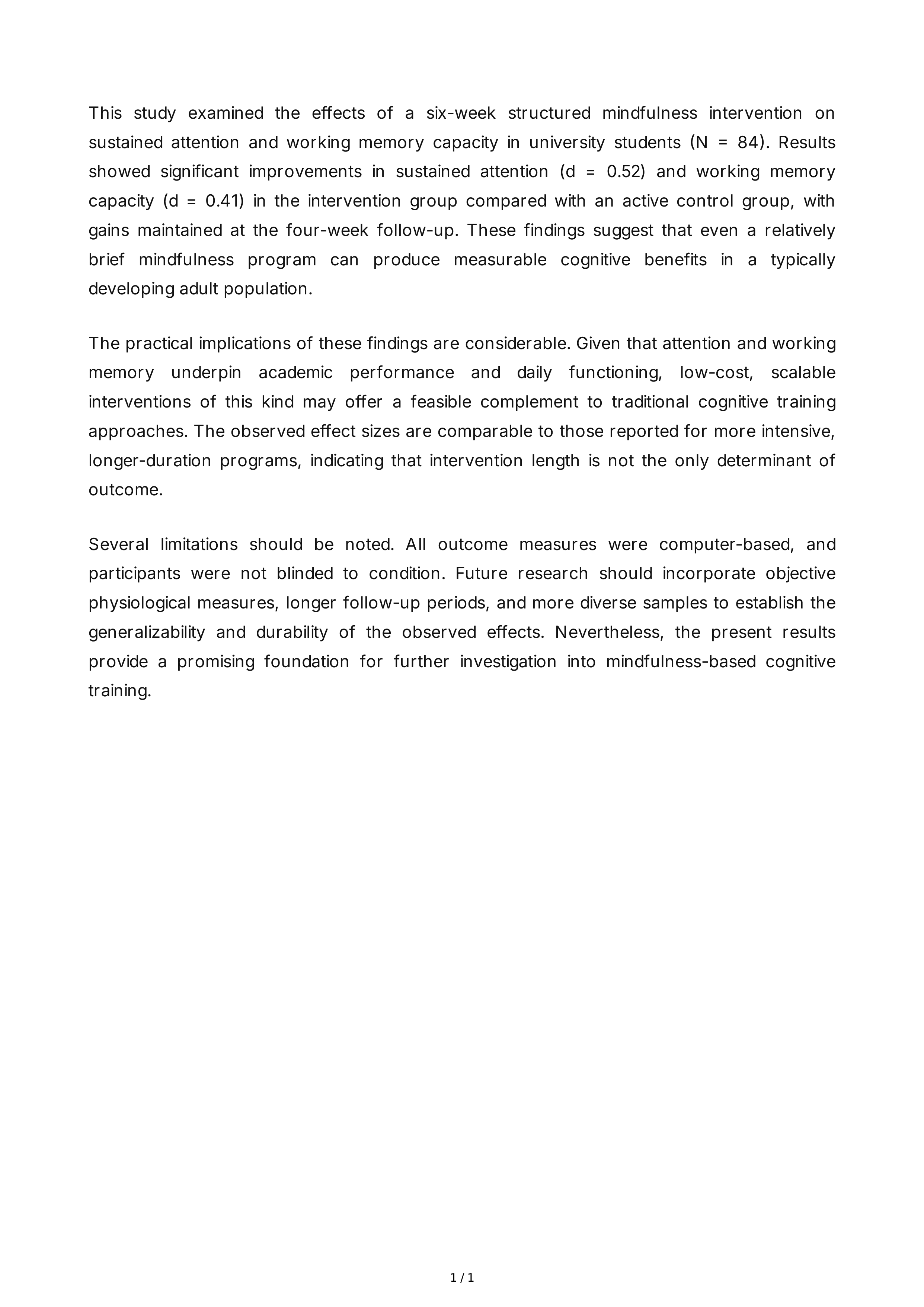 Scientific Paper Conclusion Paragraph — page 1