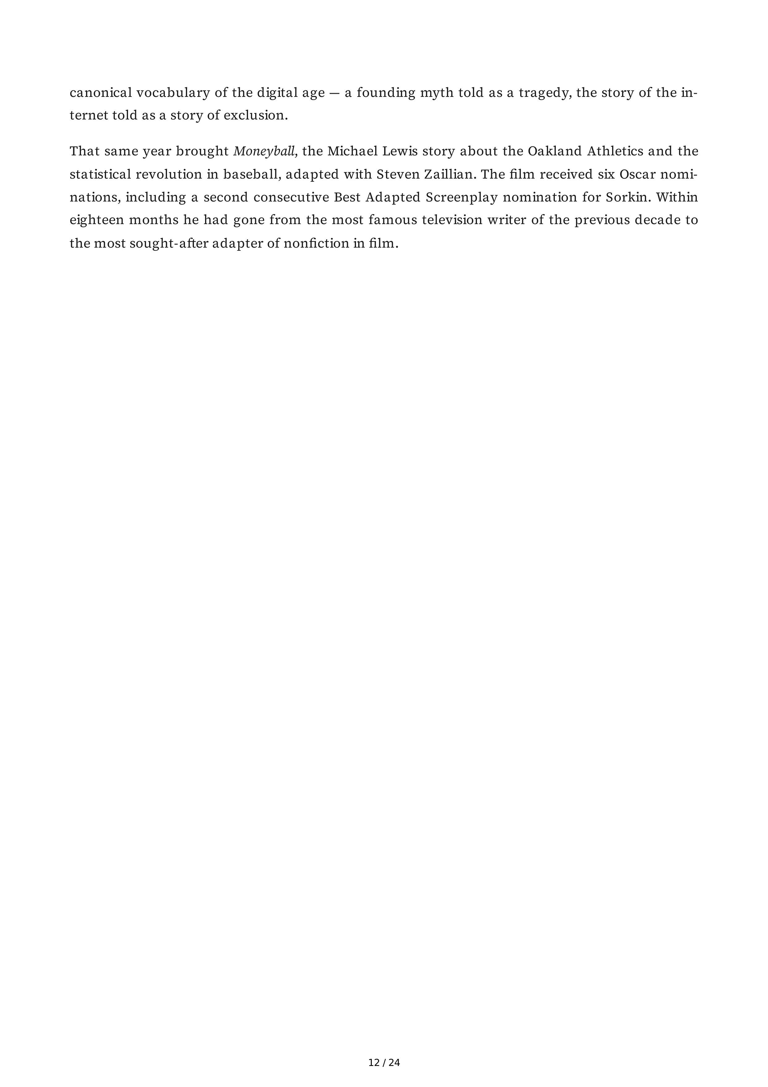 Screenwriter Aaron Sorkin The Social Network Biography — page 12