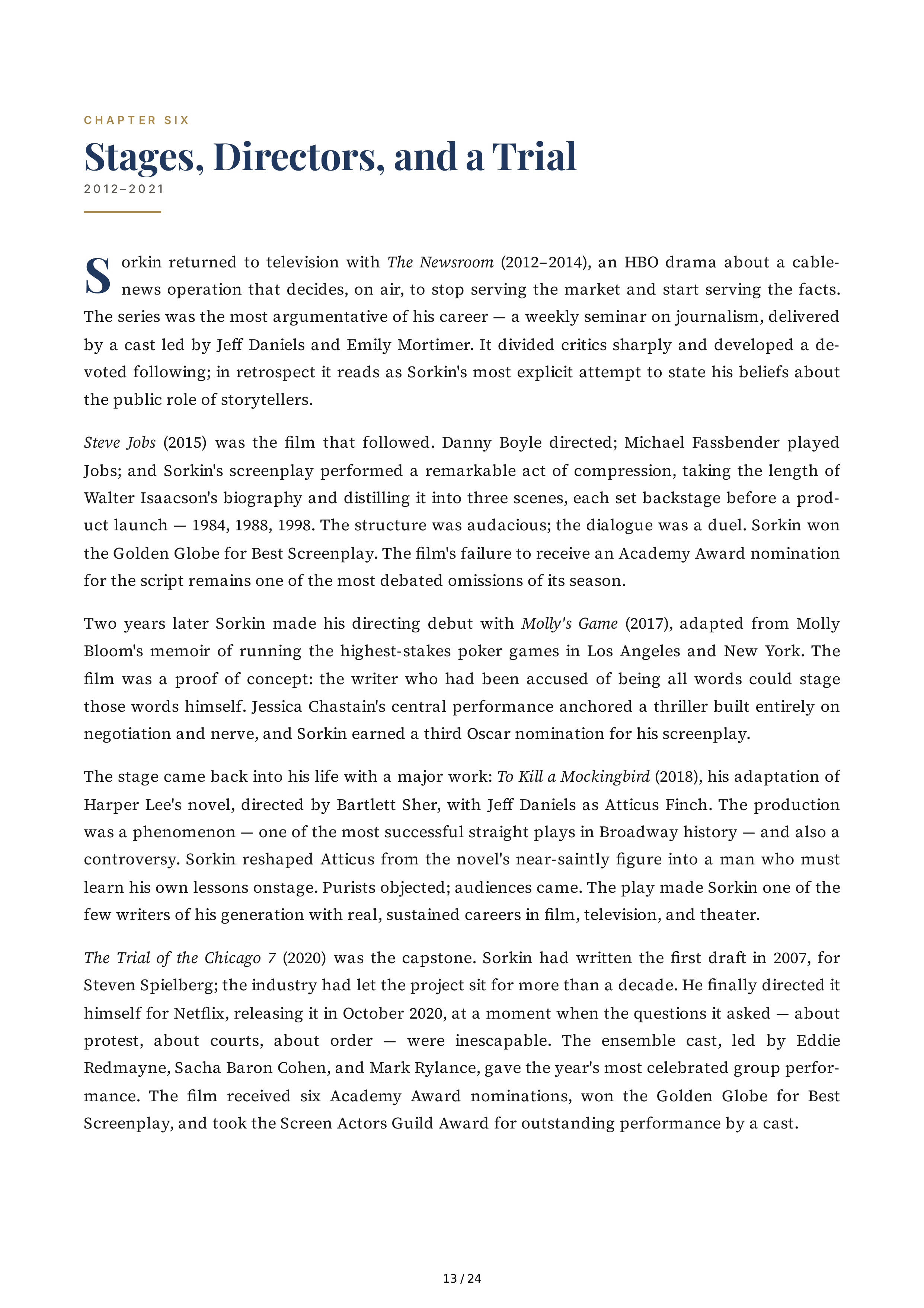 Screenwriter Aaron Sorkin The Social Network Biography — page 13