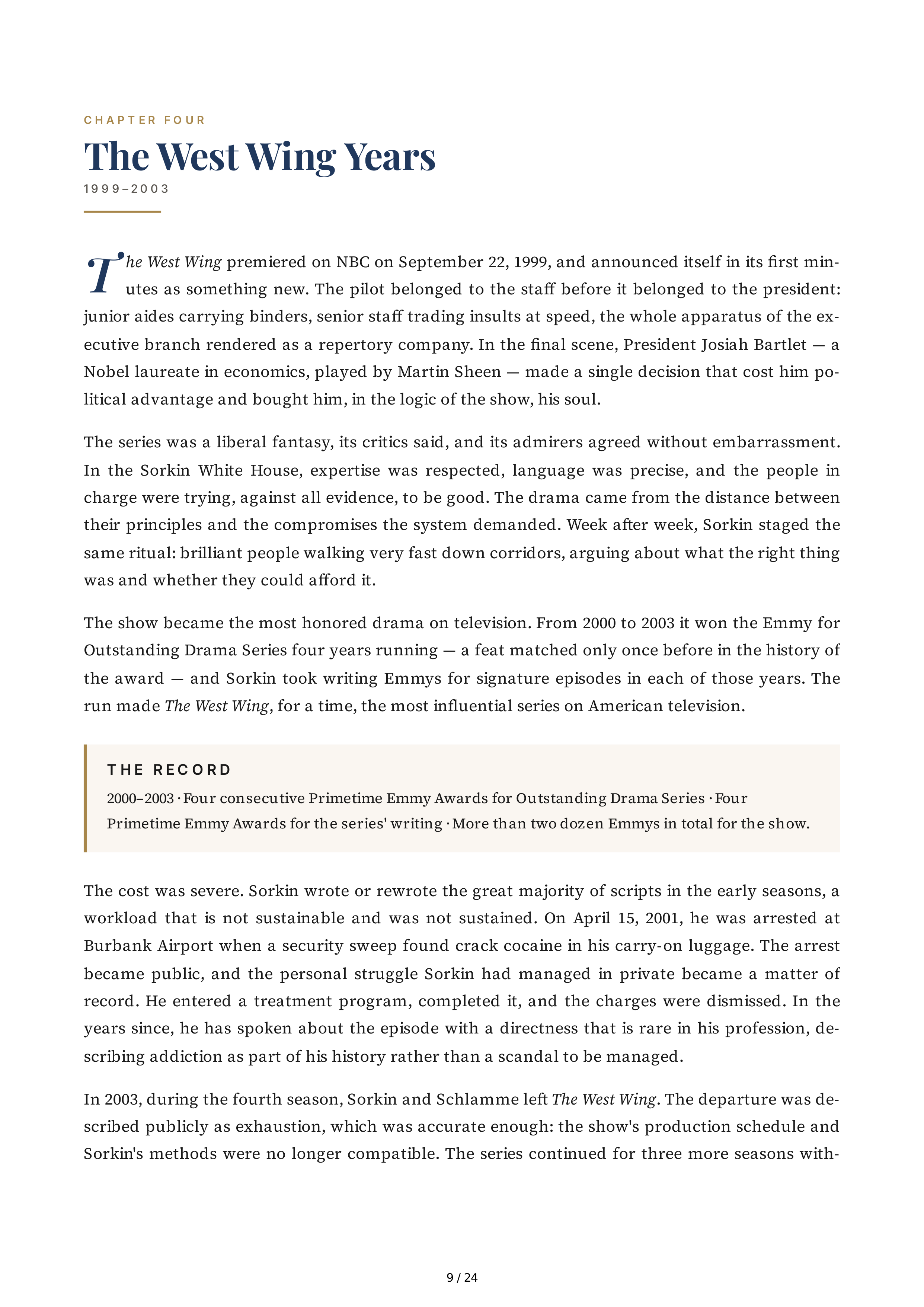 Screenwriter Aaron Sorkin The Social Network Biography — page 9