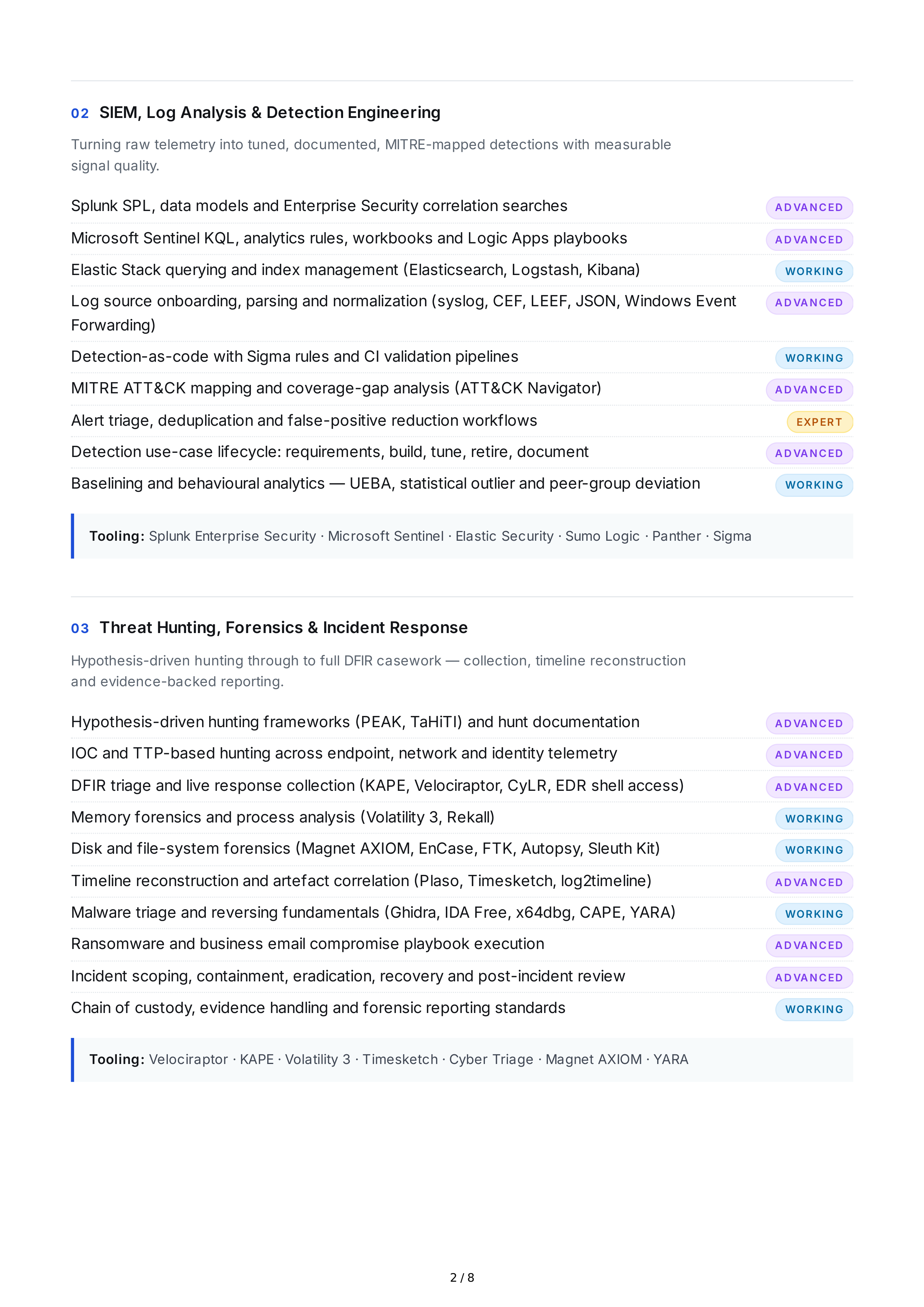 Security Analysis Technical Skills — page 2