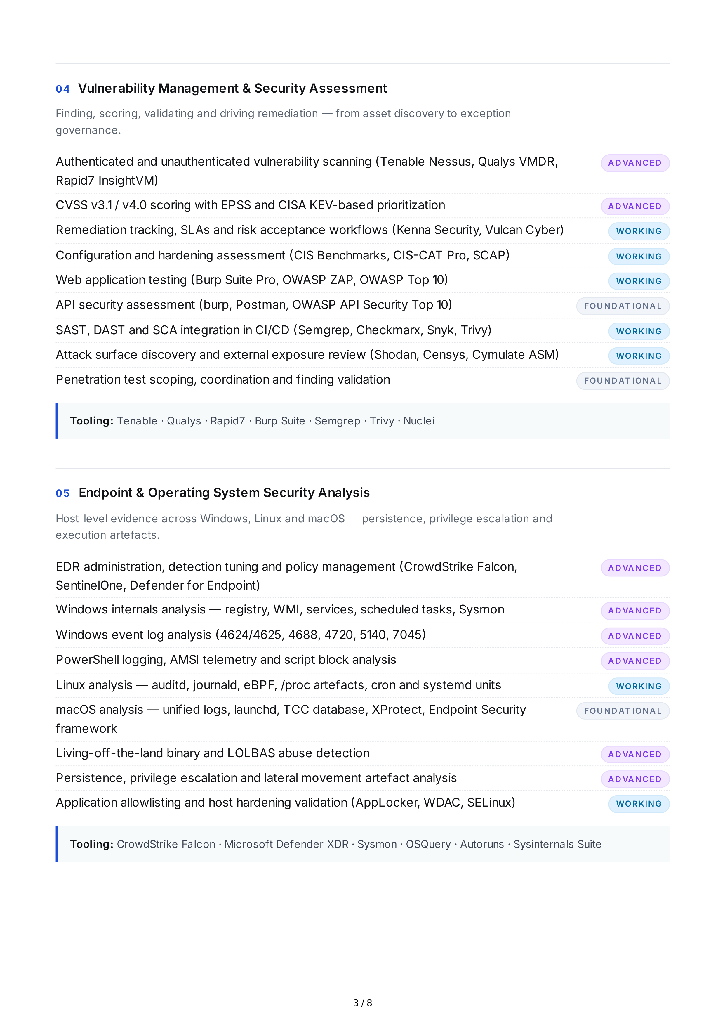 Security Analysis Technical Skills — page 3