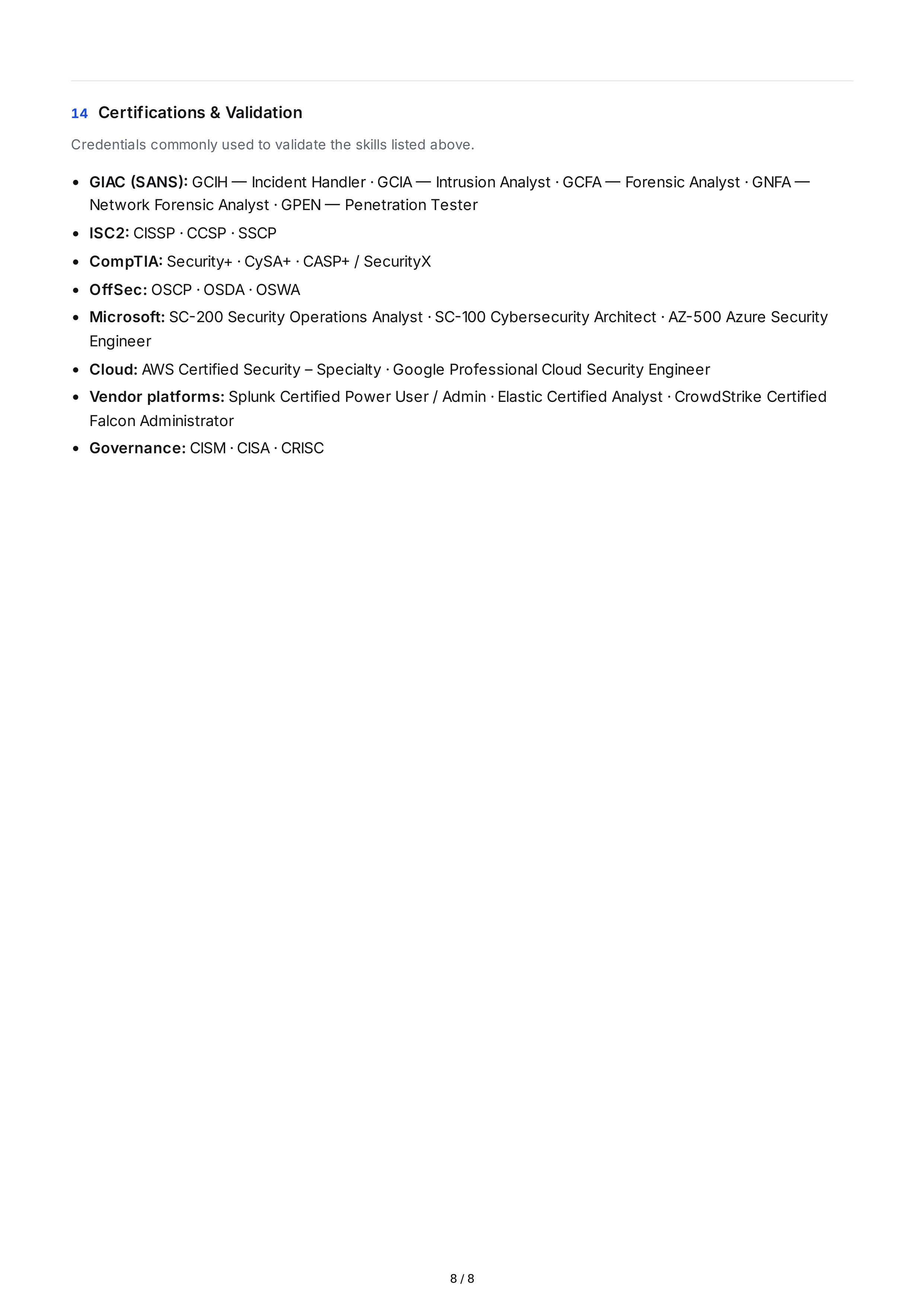 Security Analysis Technical Skills — page 8