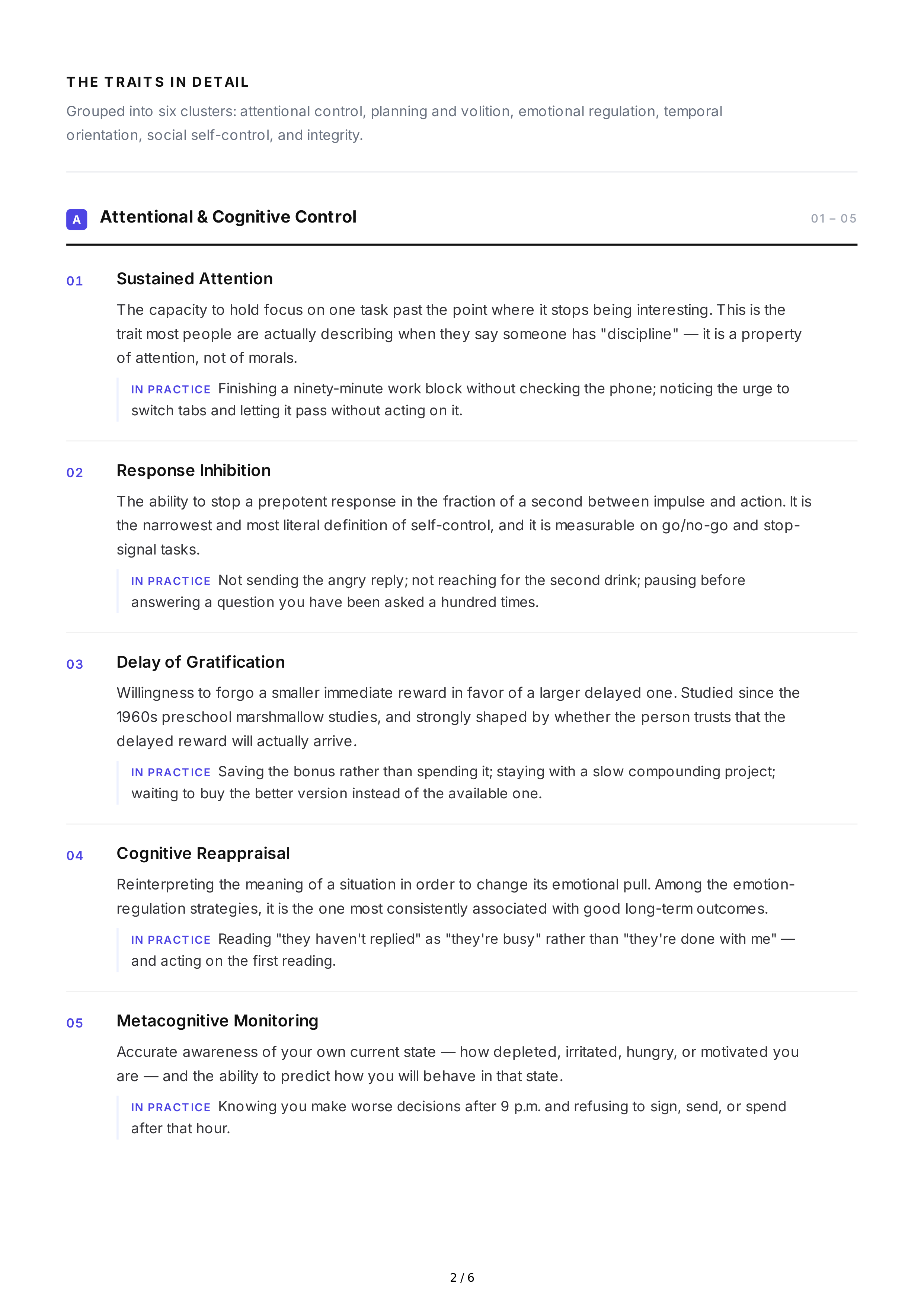 Self-Control Personality Traits — page 2