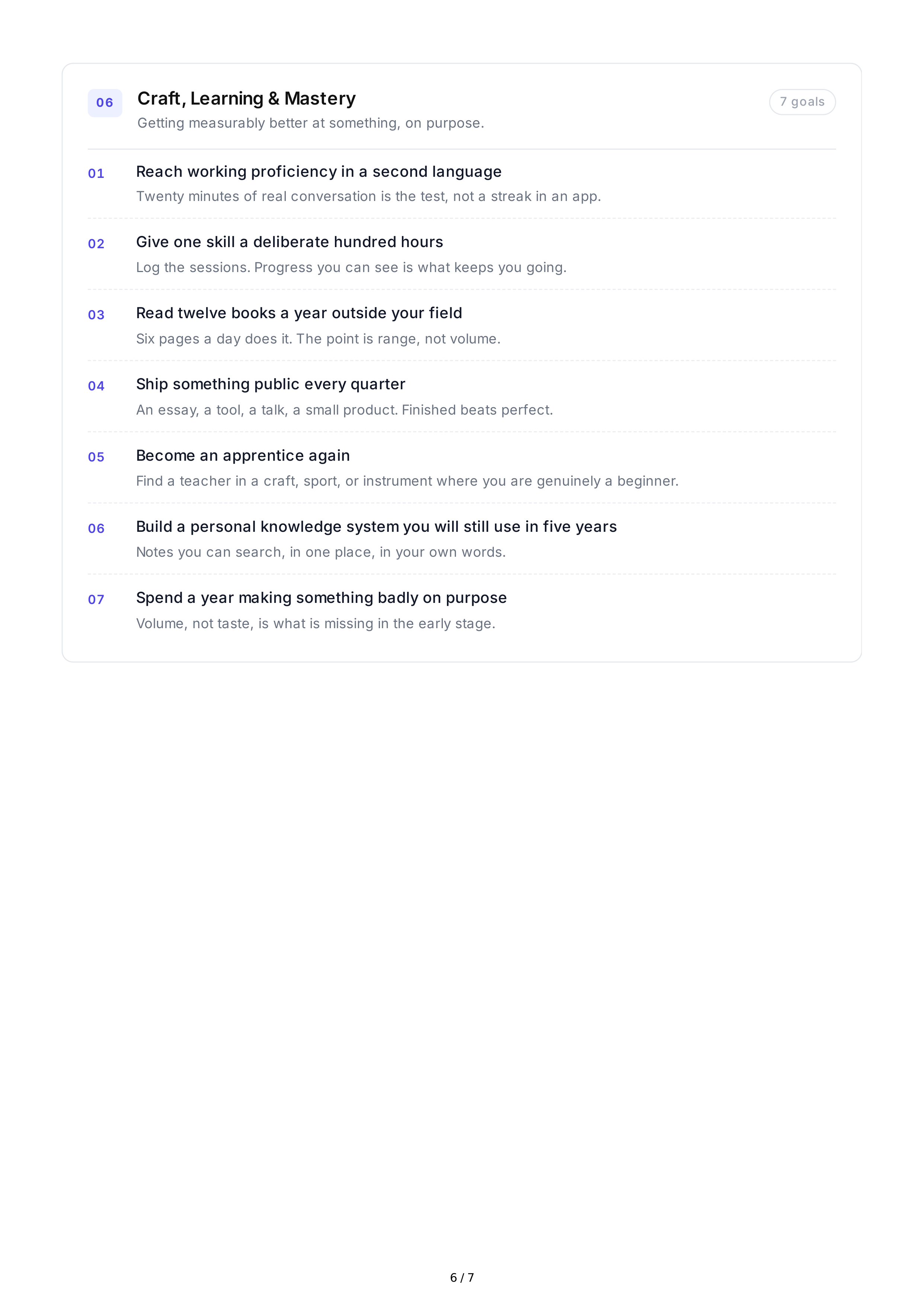 Self-Discovery Life Goals — page 6