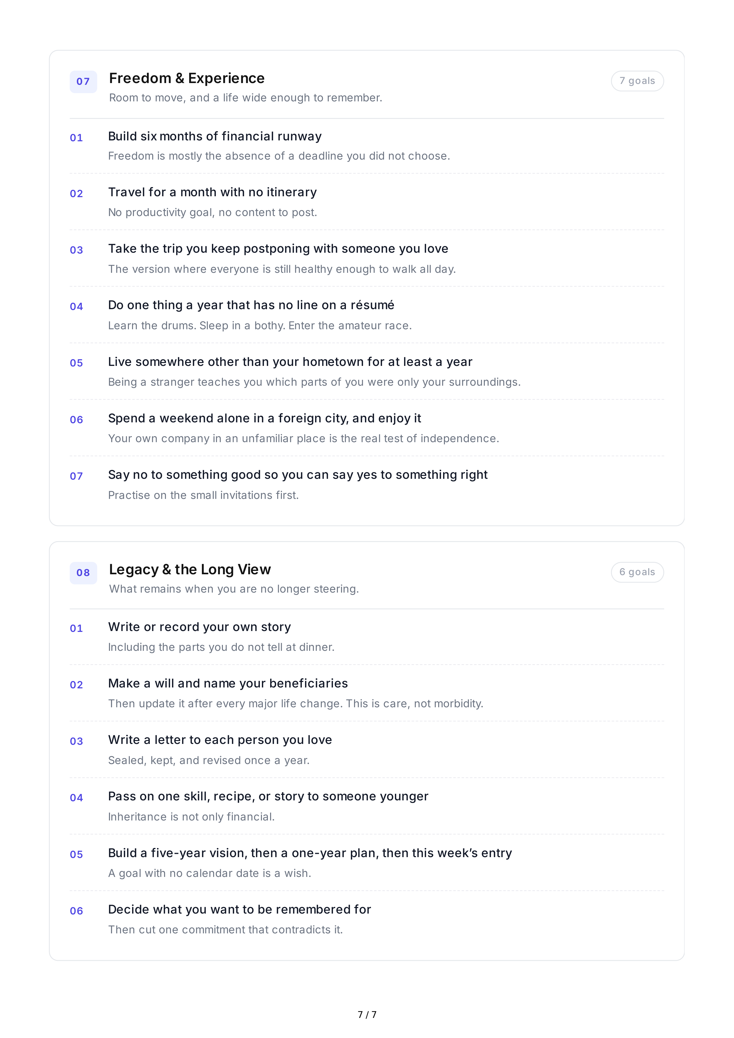 Self-Discovery Life Goals — page 7
