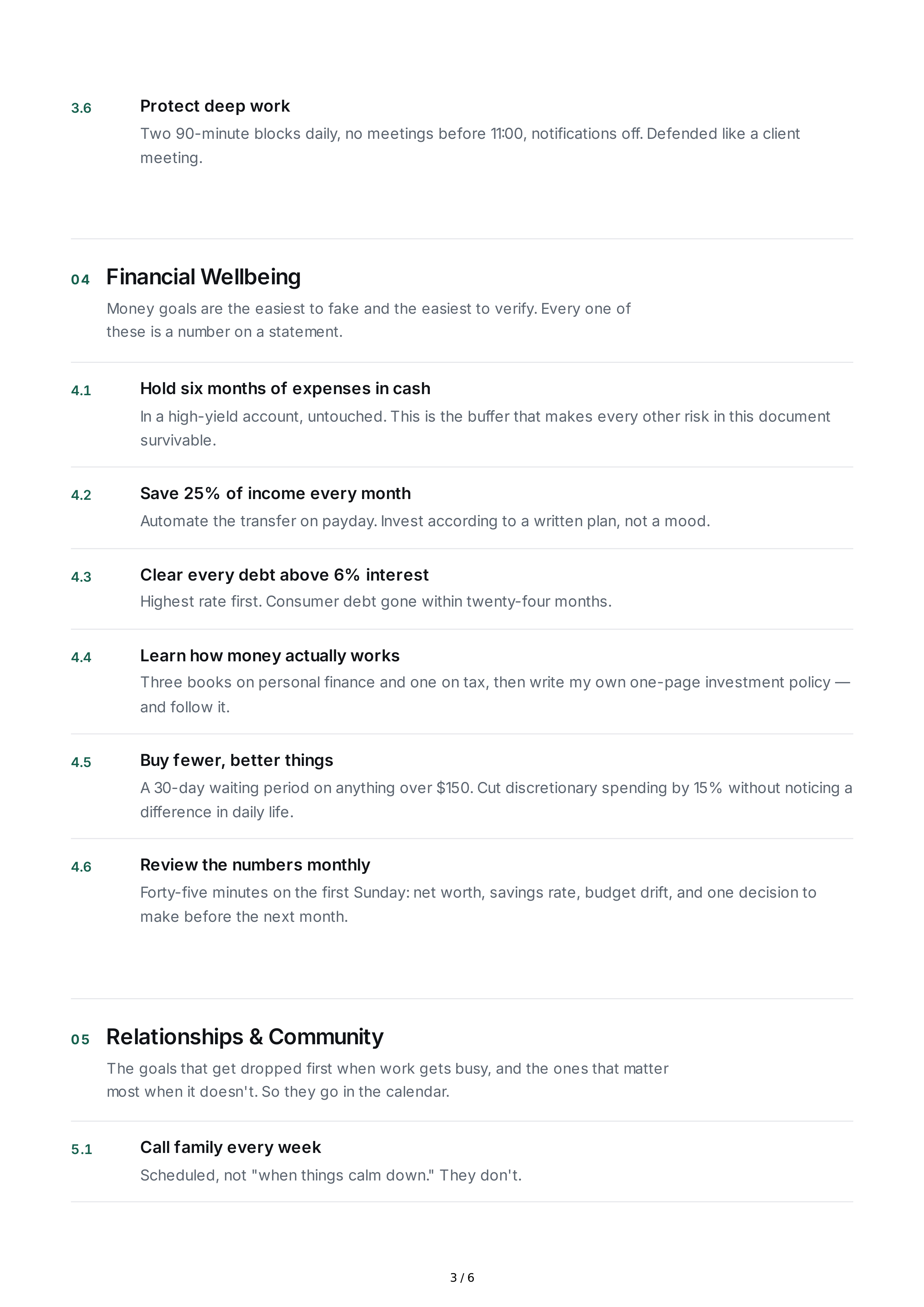 Self-Improvement Life Goals — page 3