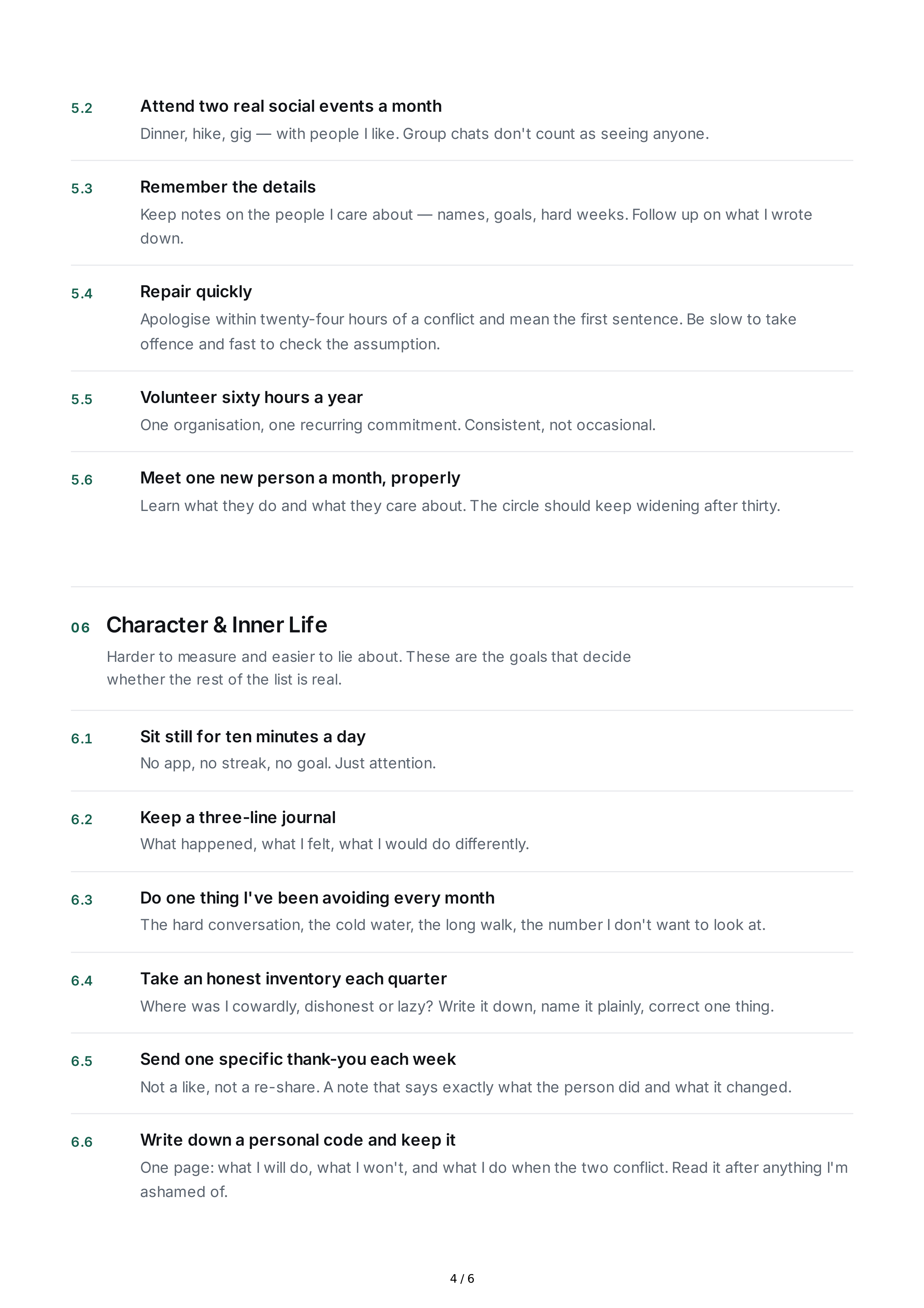 Self-Improvement Life Goals — page 4