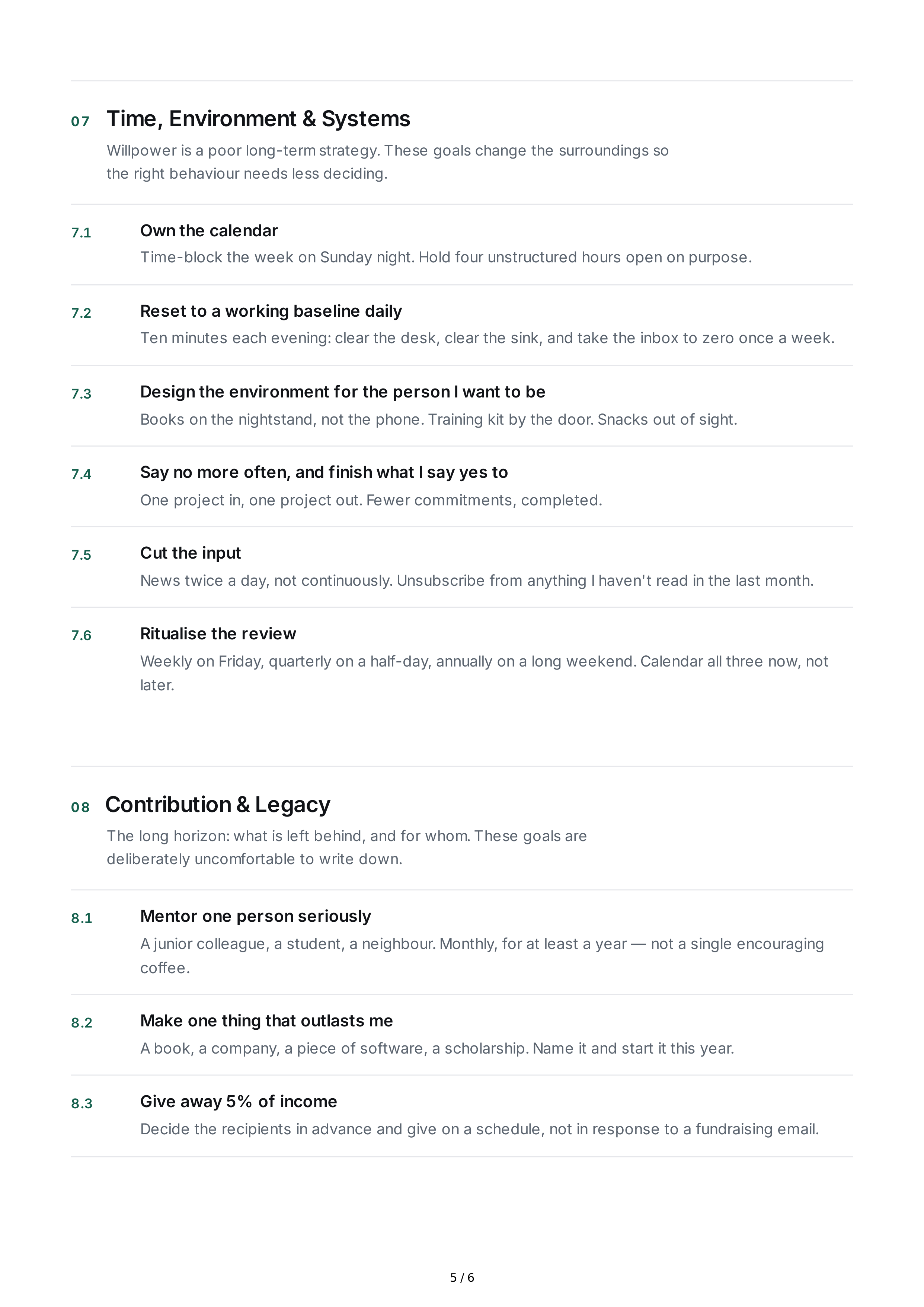Self-Improvement Life Goals — page 5
