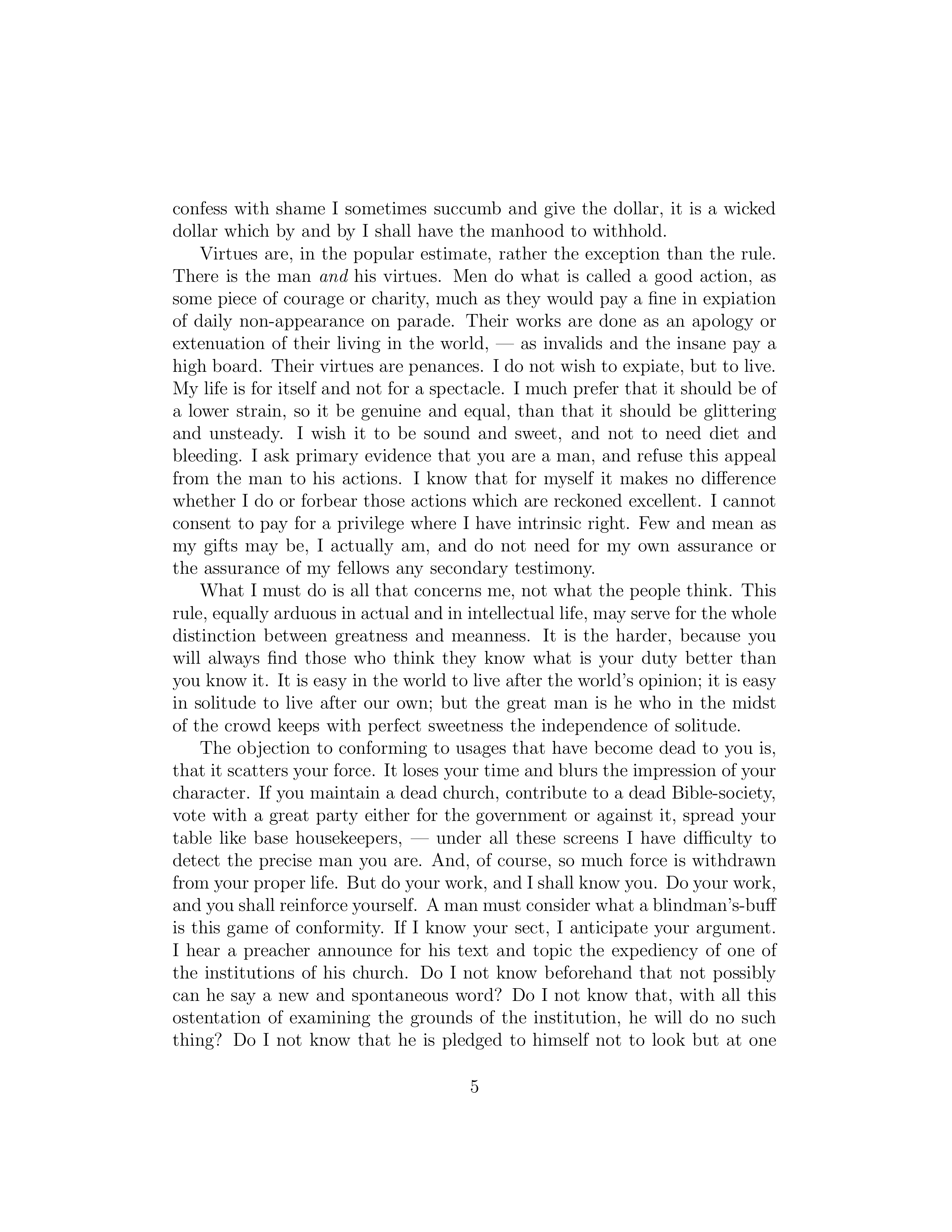 Self-Reliance Essay — page 5