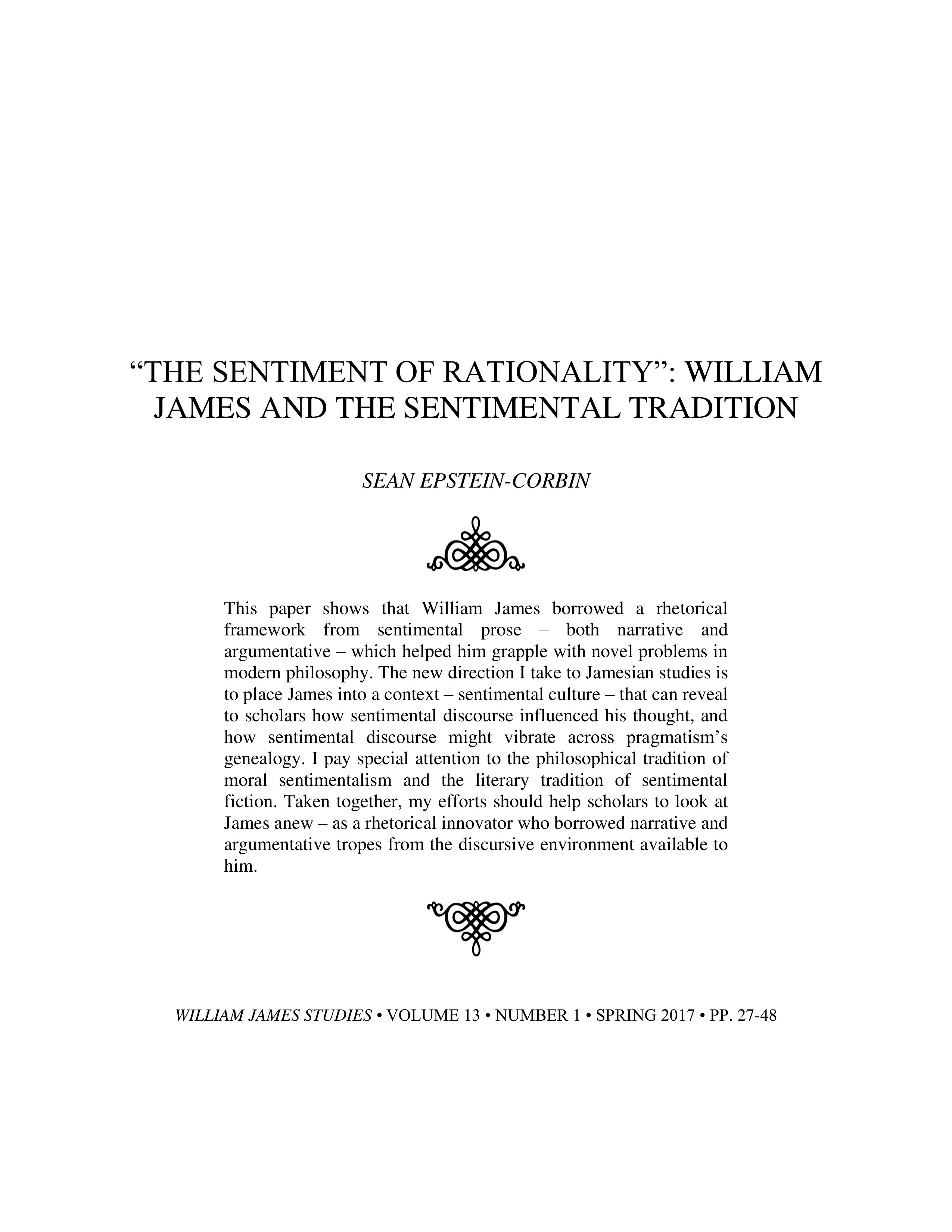 Sentiment of Rationality Essay — page 1