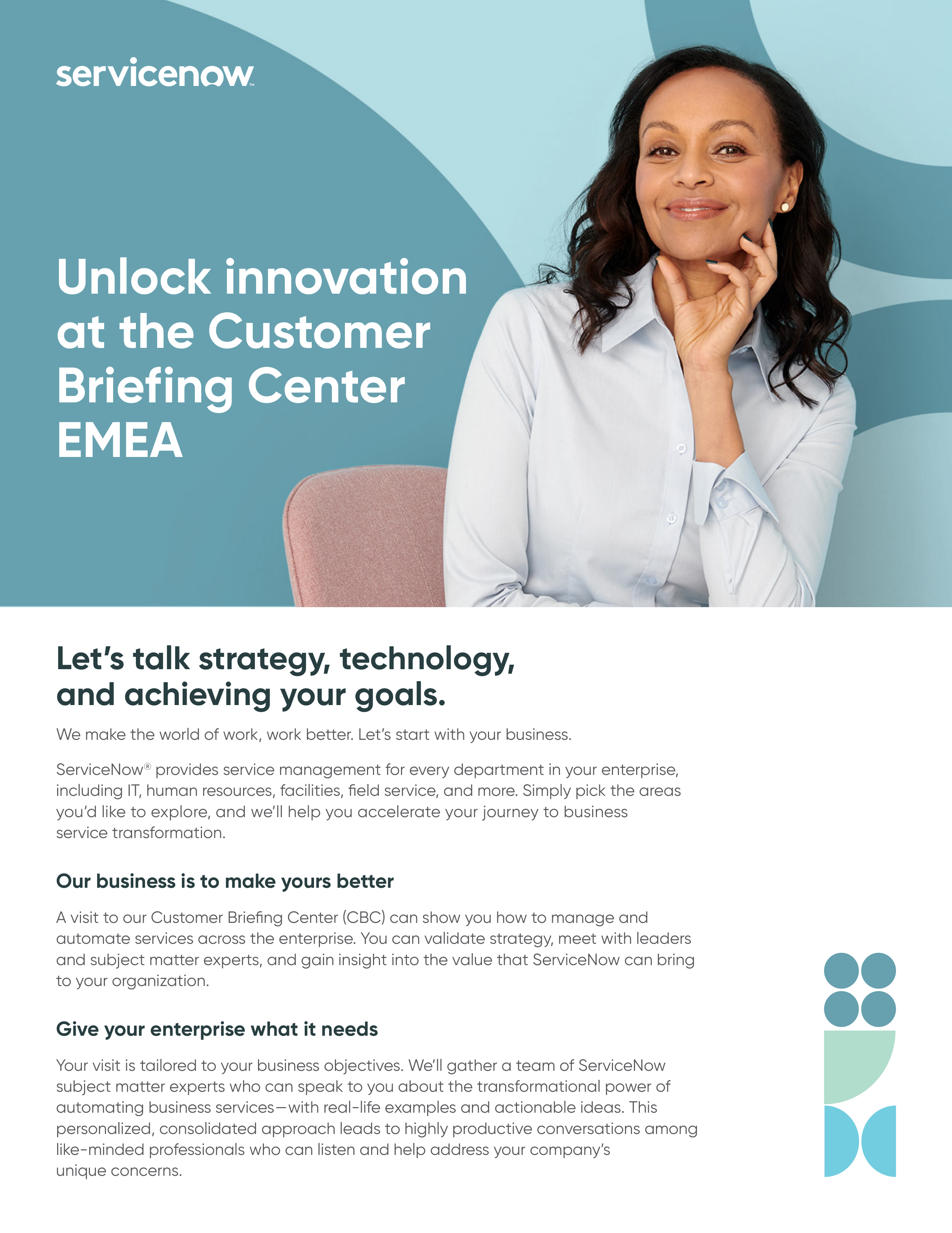 ServiceNow Business Strategy Brochure — page 1