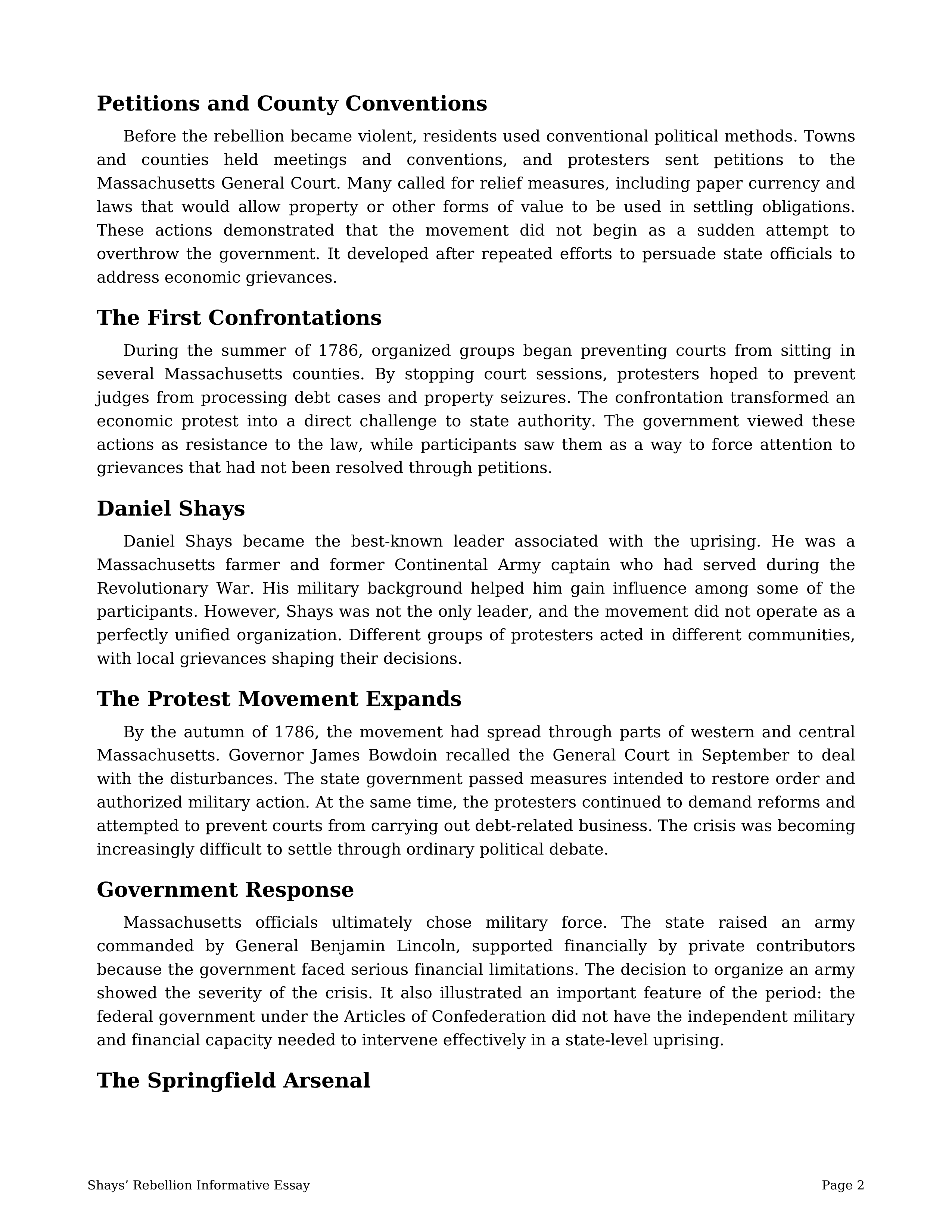 Shays’ Rebellion Informative Essay — page 2