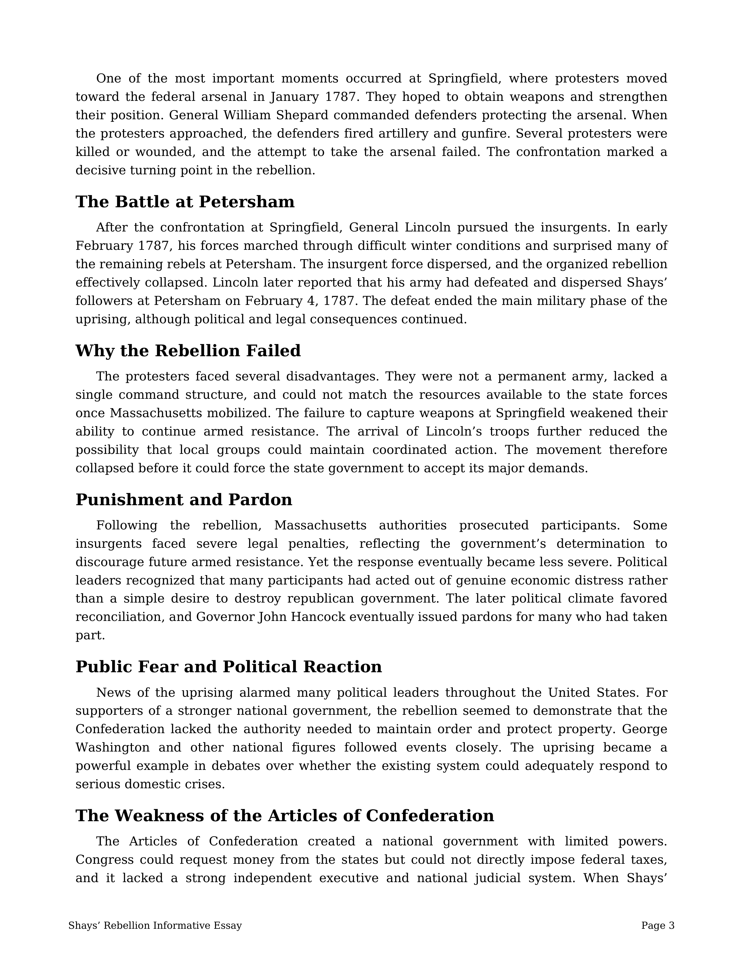 Shays’ Rebellion Informative Essay — page 3