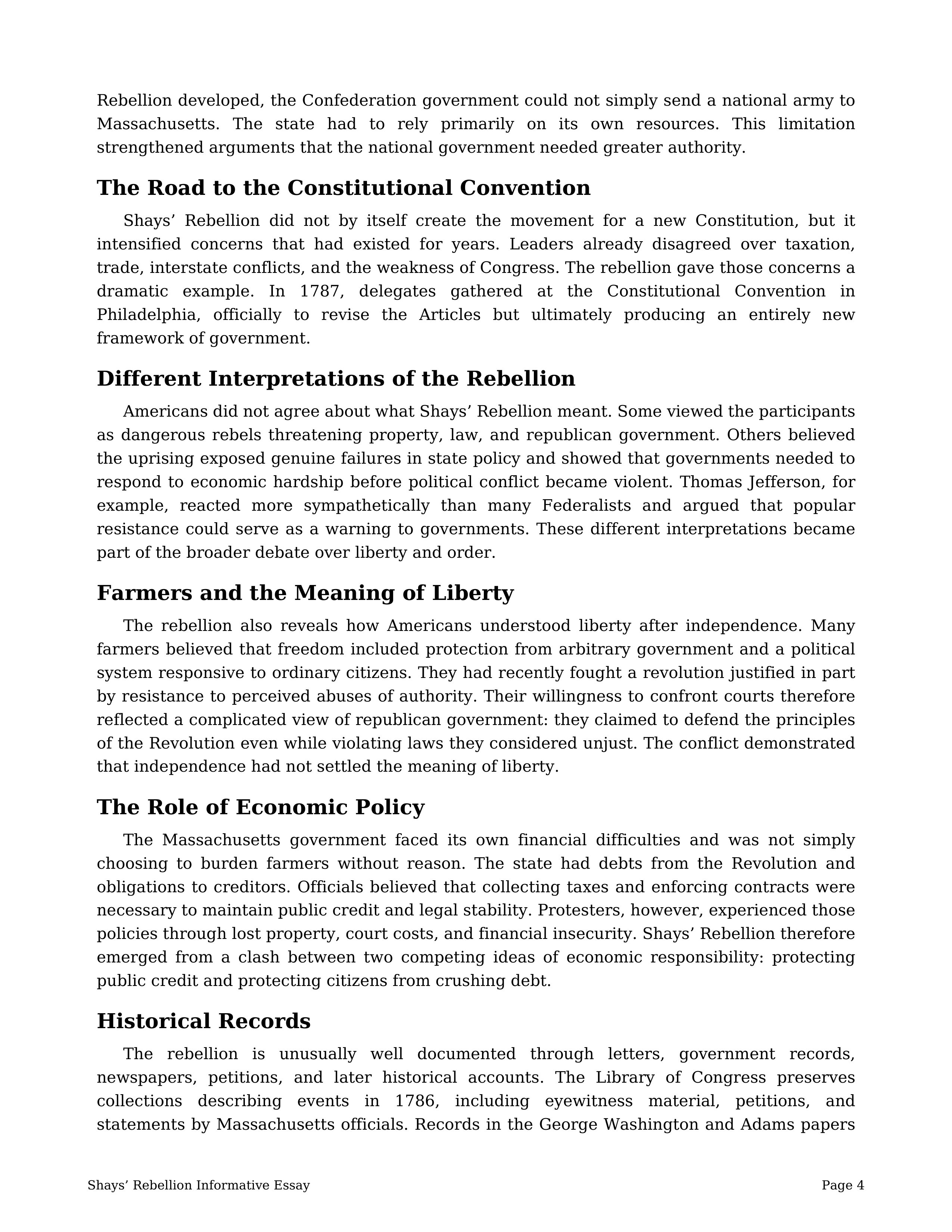 Shays’ Rebellion Informative Essay — page 4