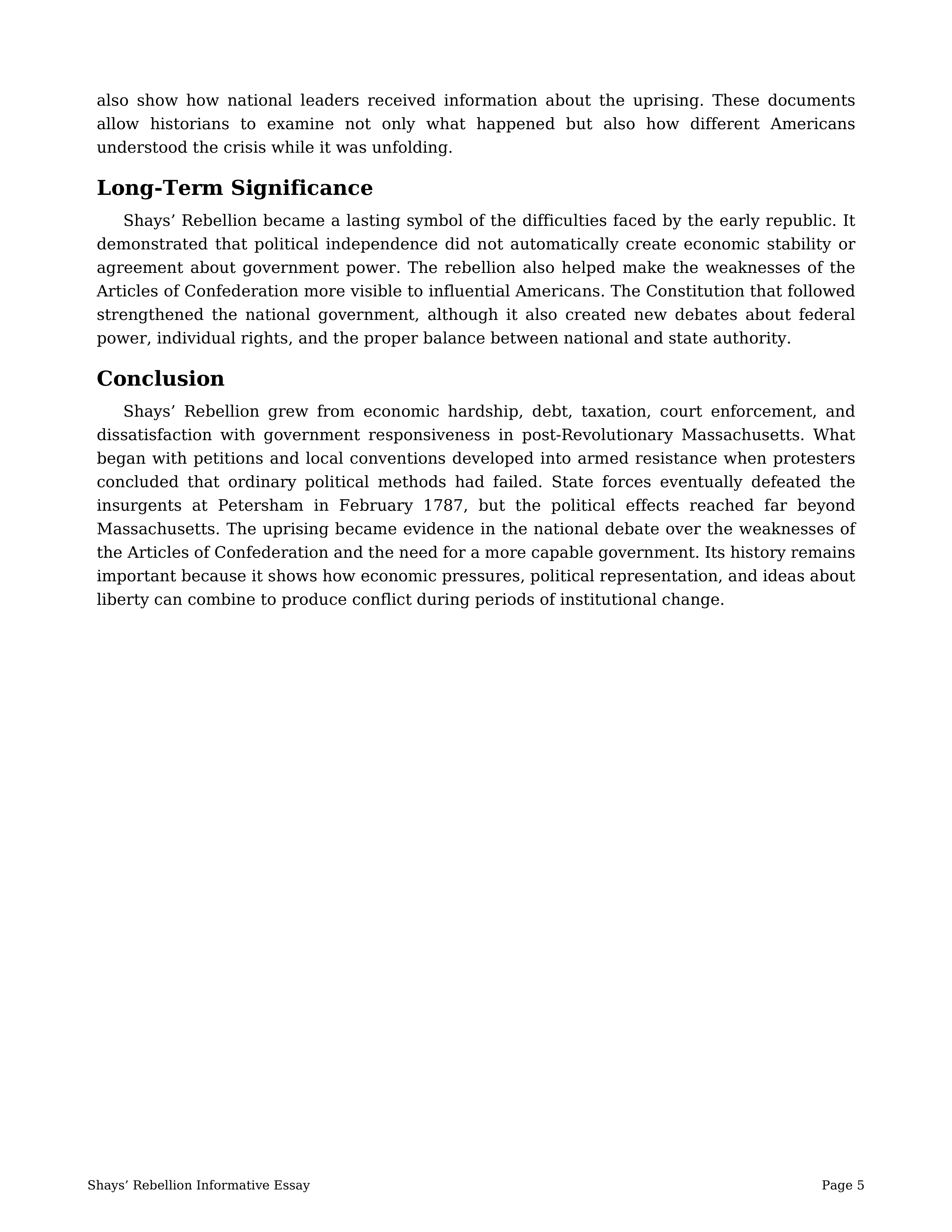 Shays’ Rebellion Informative Essay — page 5