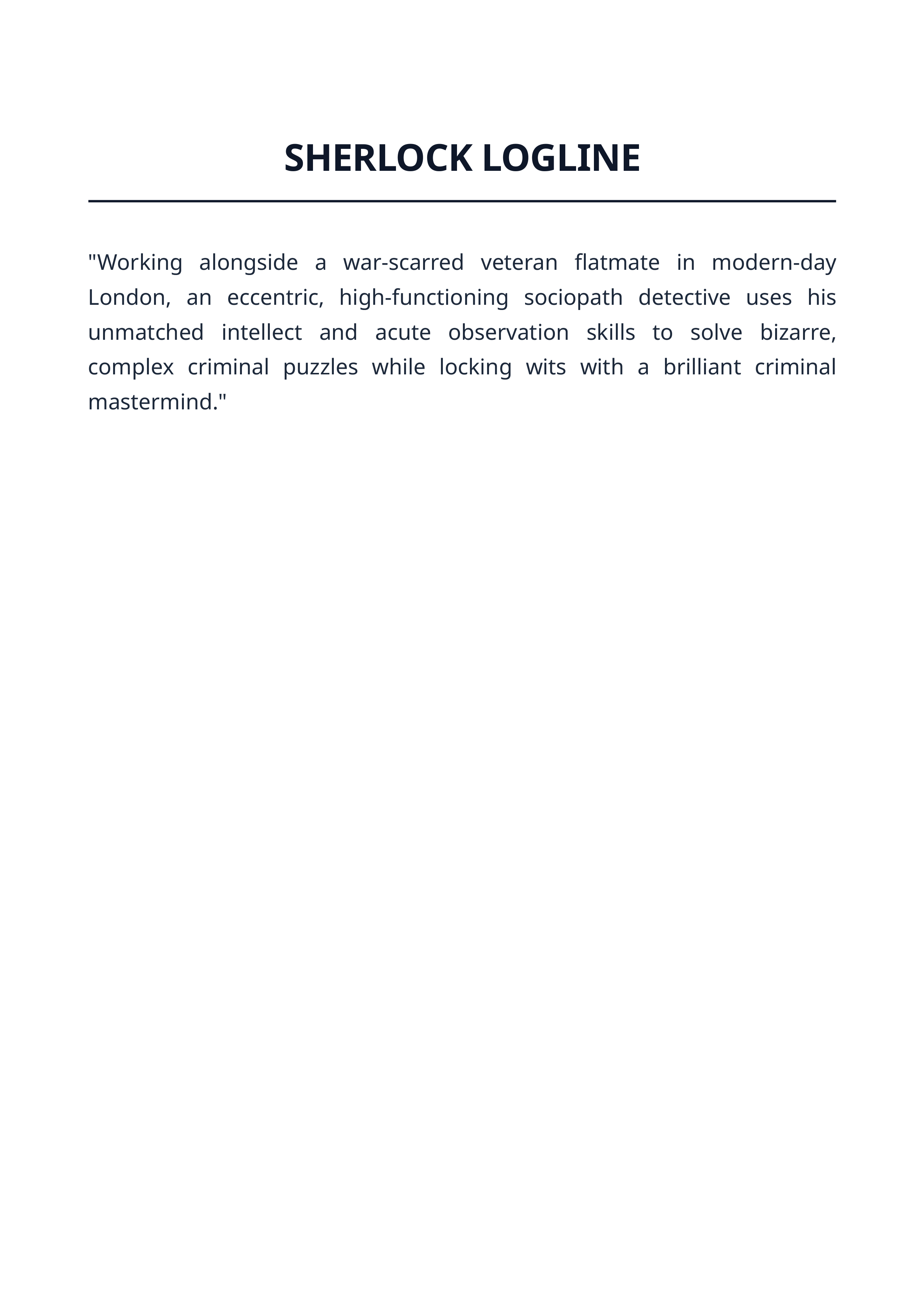 Sherlock Logline — page 1