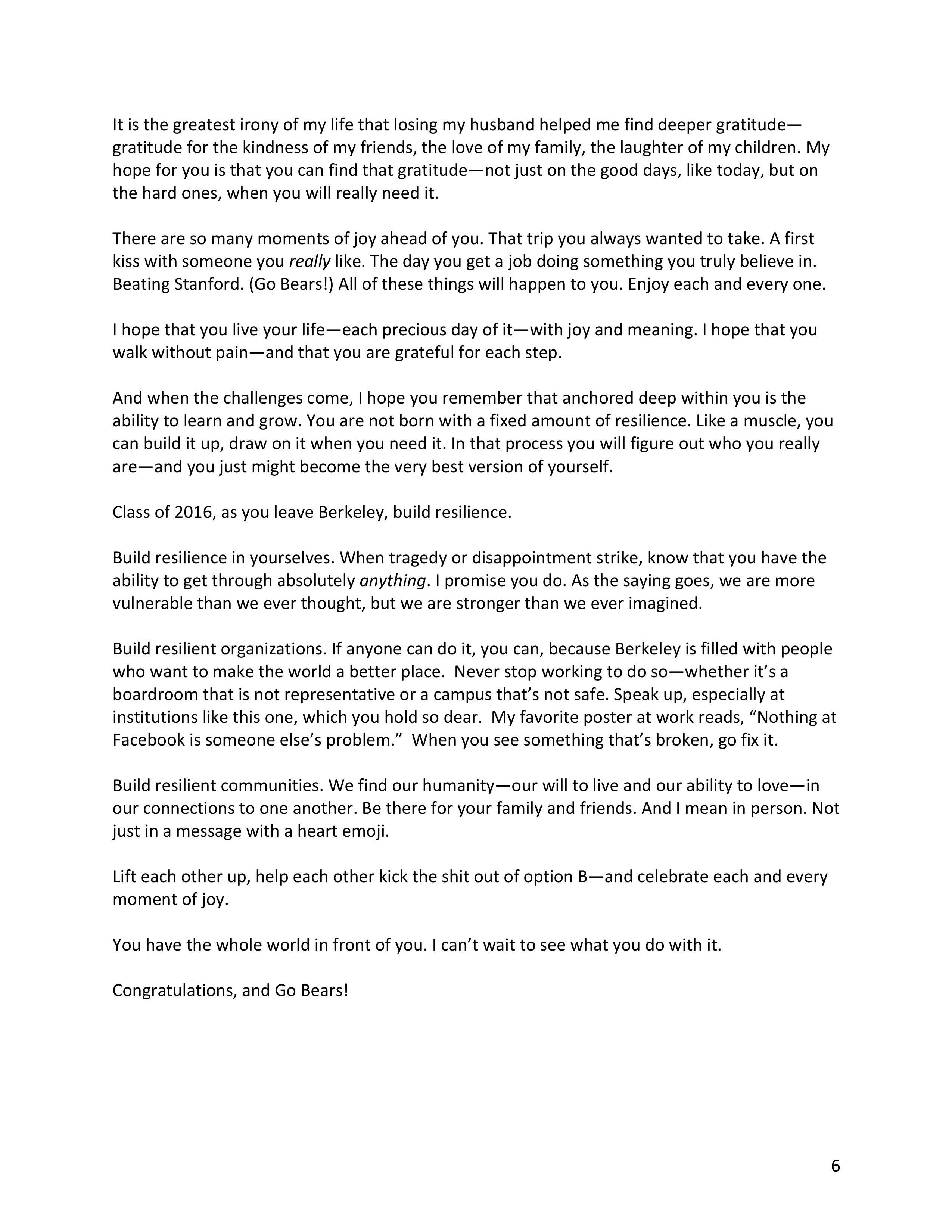 Sheryl Sandberg Berkeley Commencement Speech — page 6