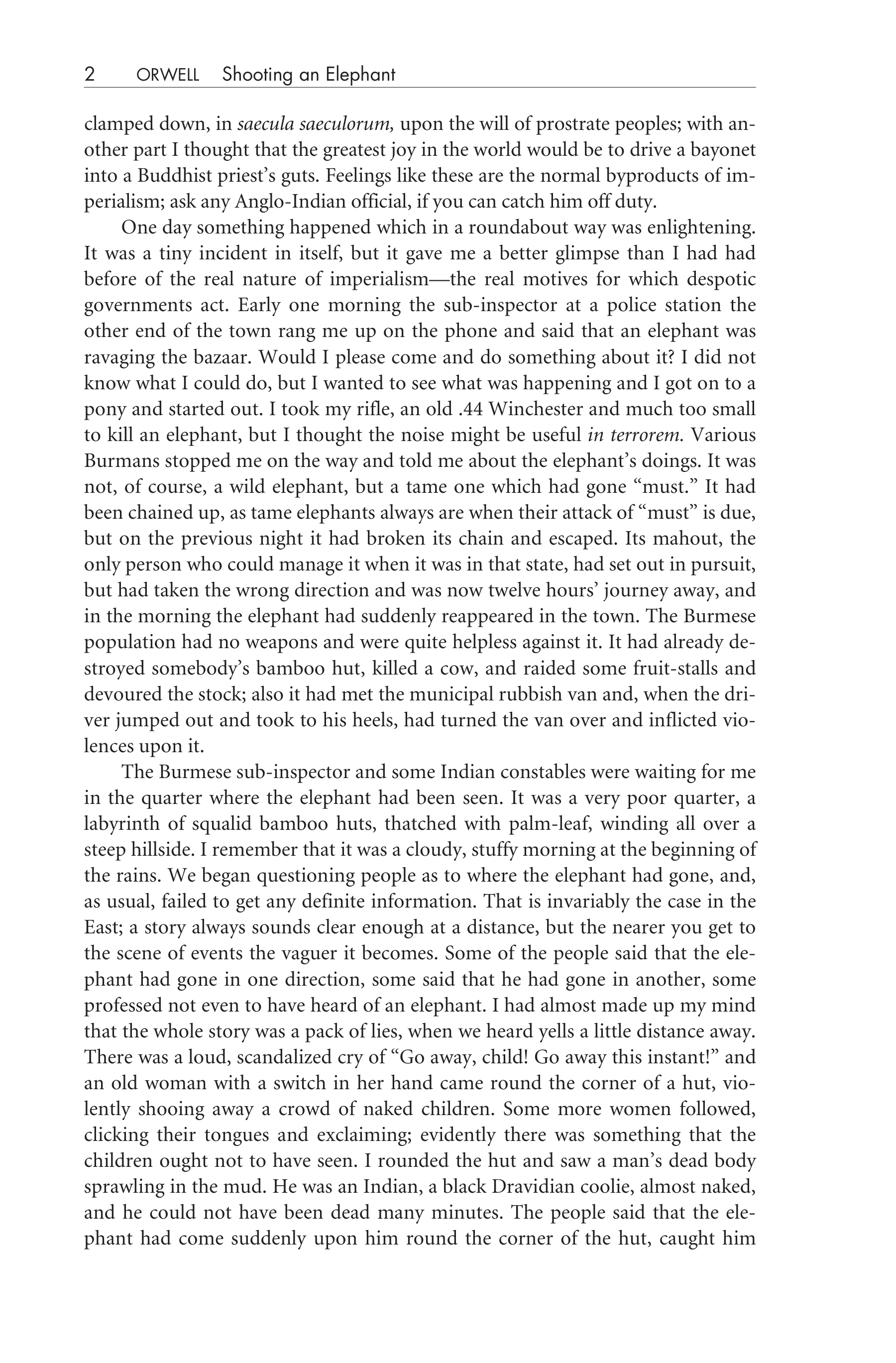Shooting an Elephant Essay — page 2