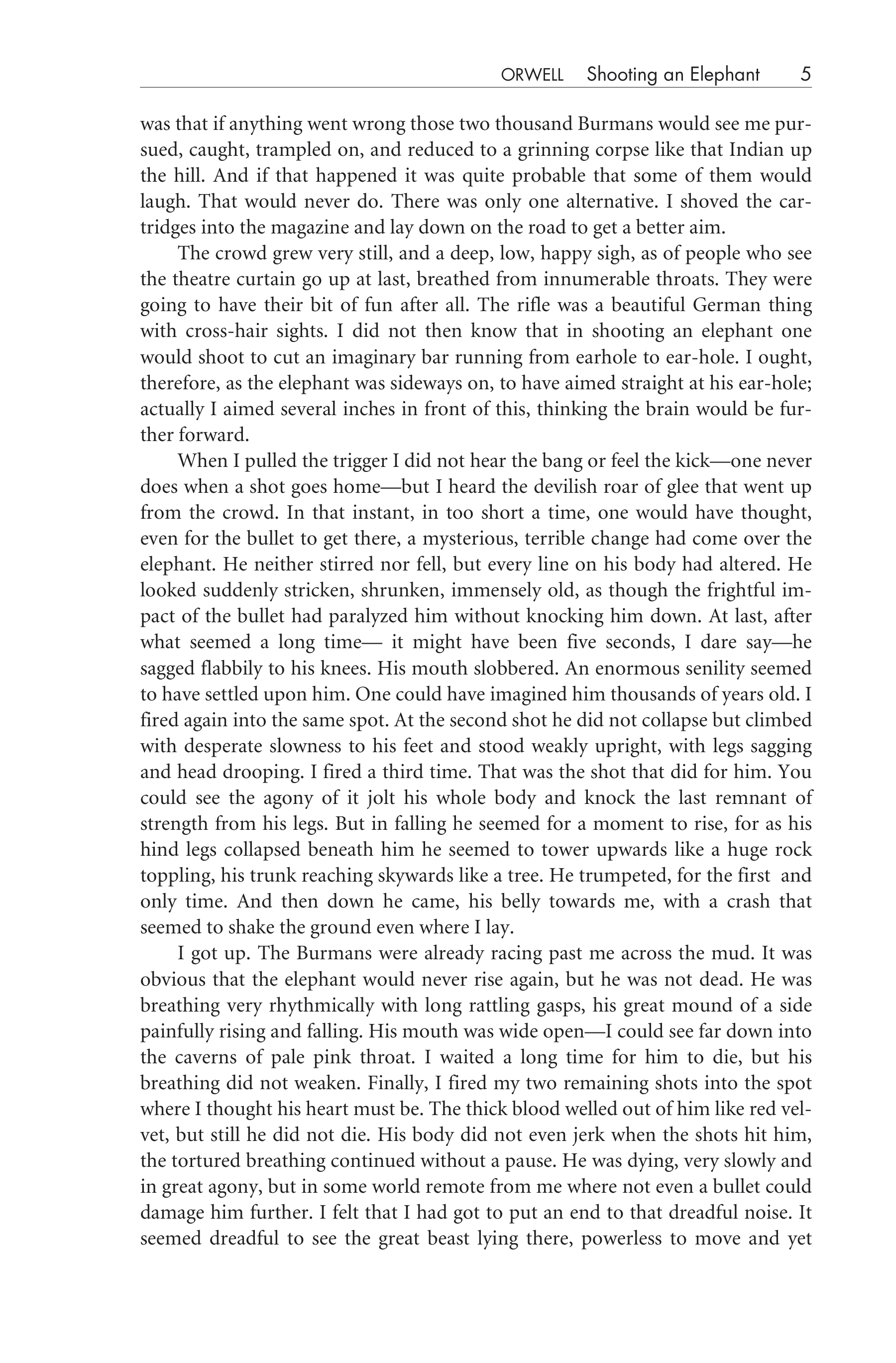Shooting an Elephant Essay — page 5