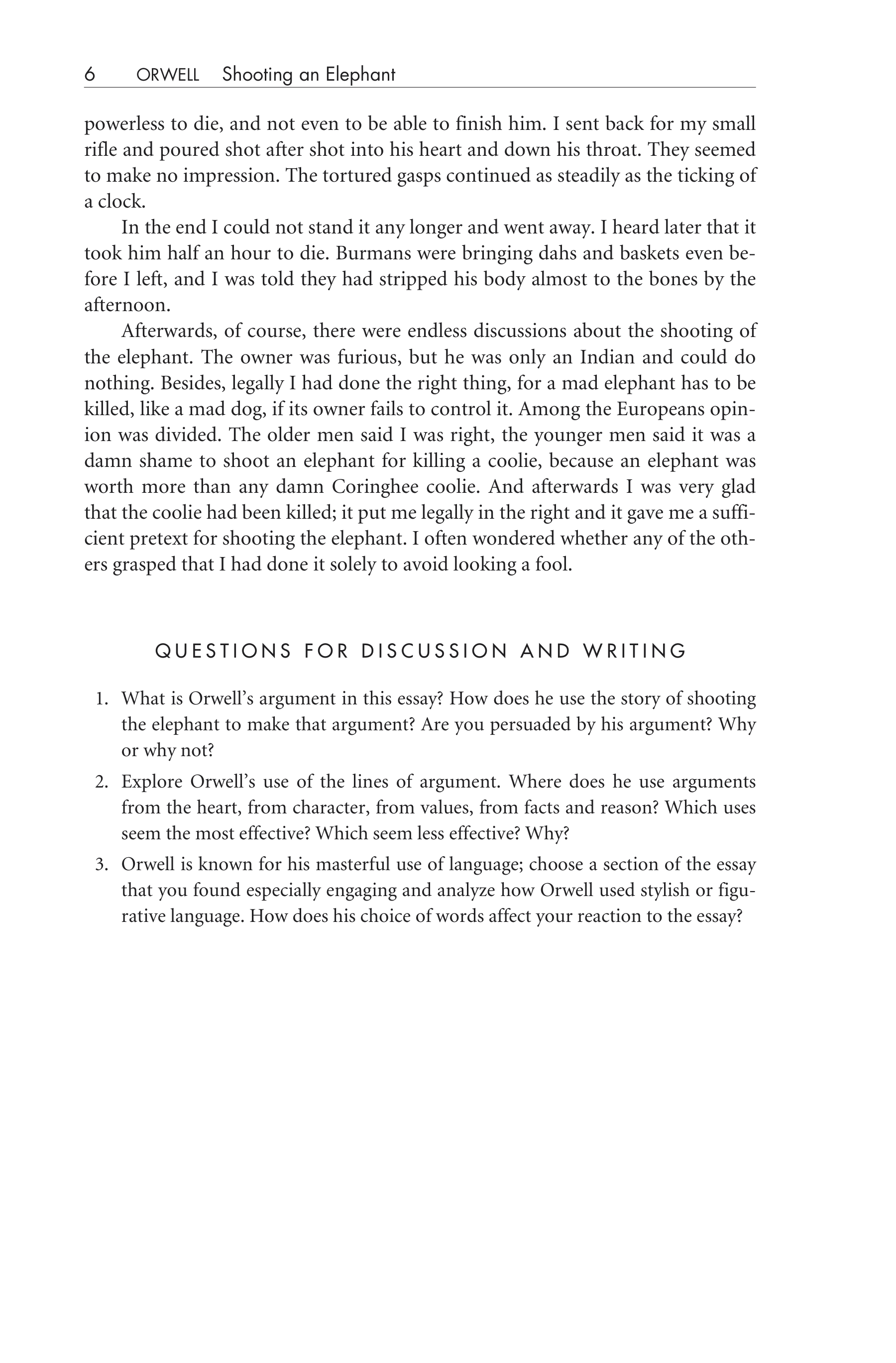 Shooting an Elephant Essay — page 6