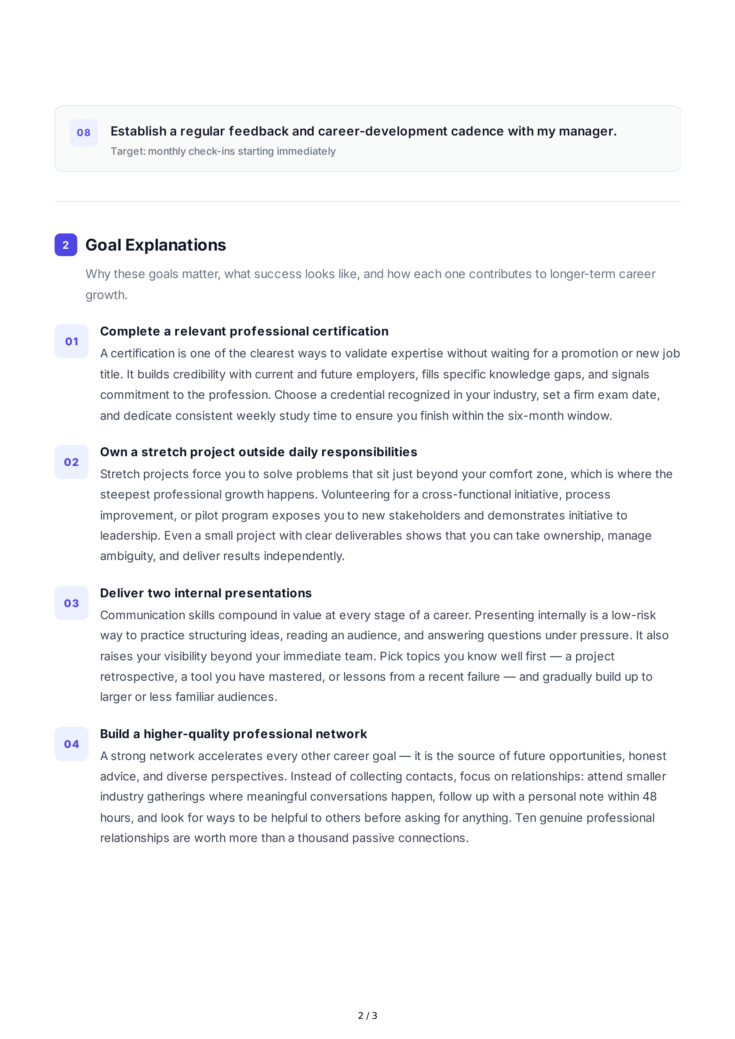 Short-Term Career Goals — page 2