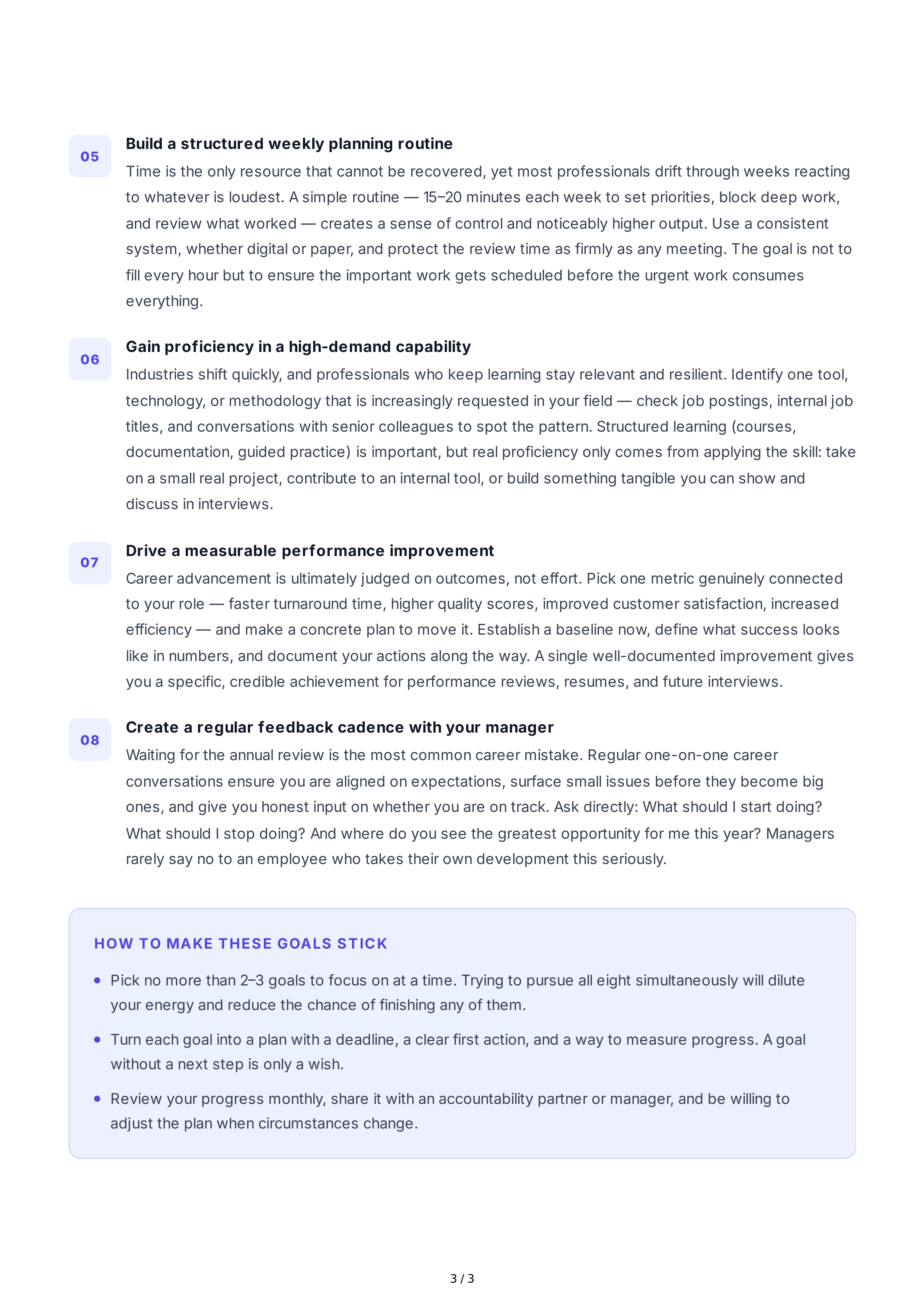 Short-Term Career Goals — page 3