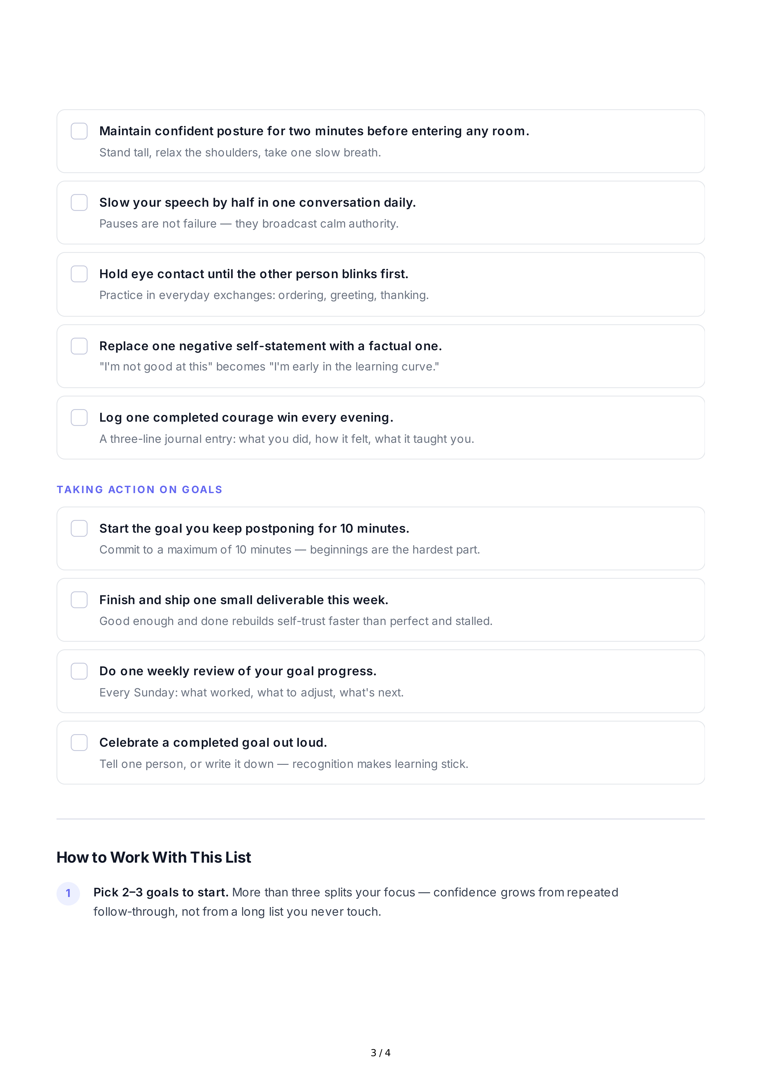 Short-Term Confidence Goals — page 3