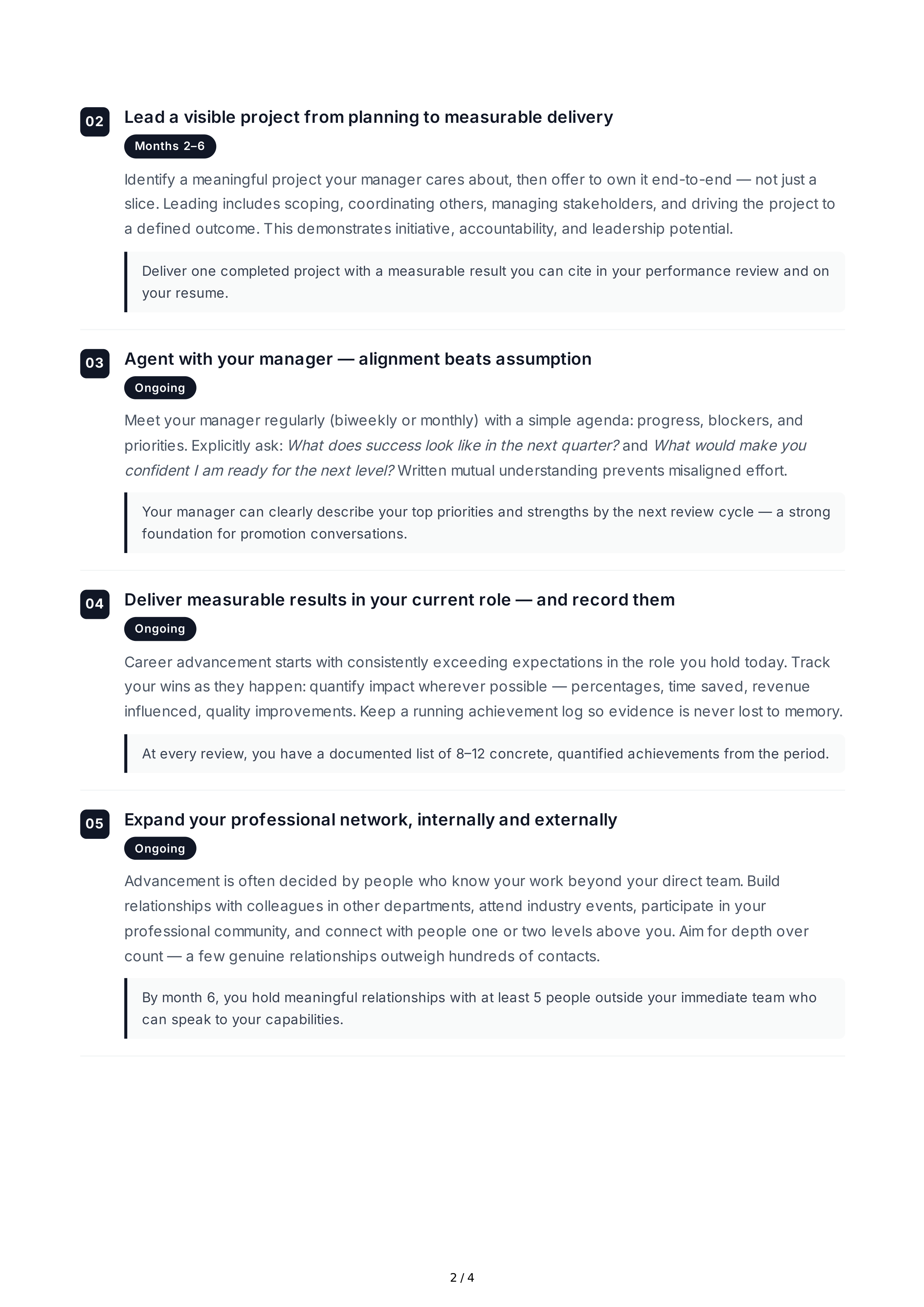 Short-Term Goals for Career Advancement — page 2