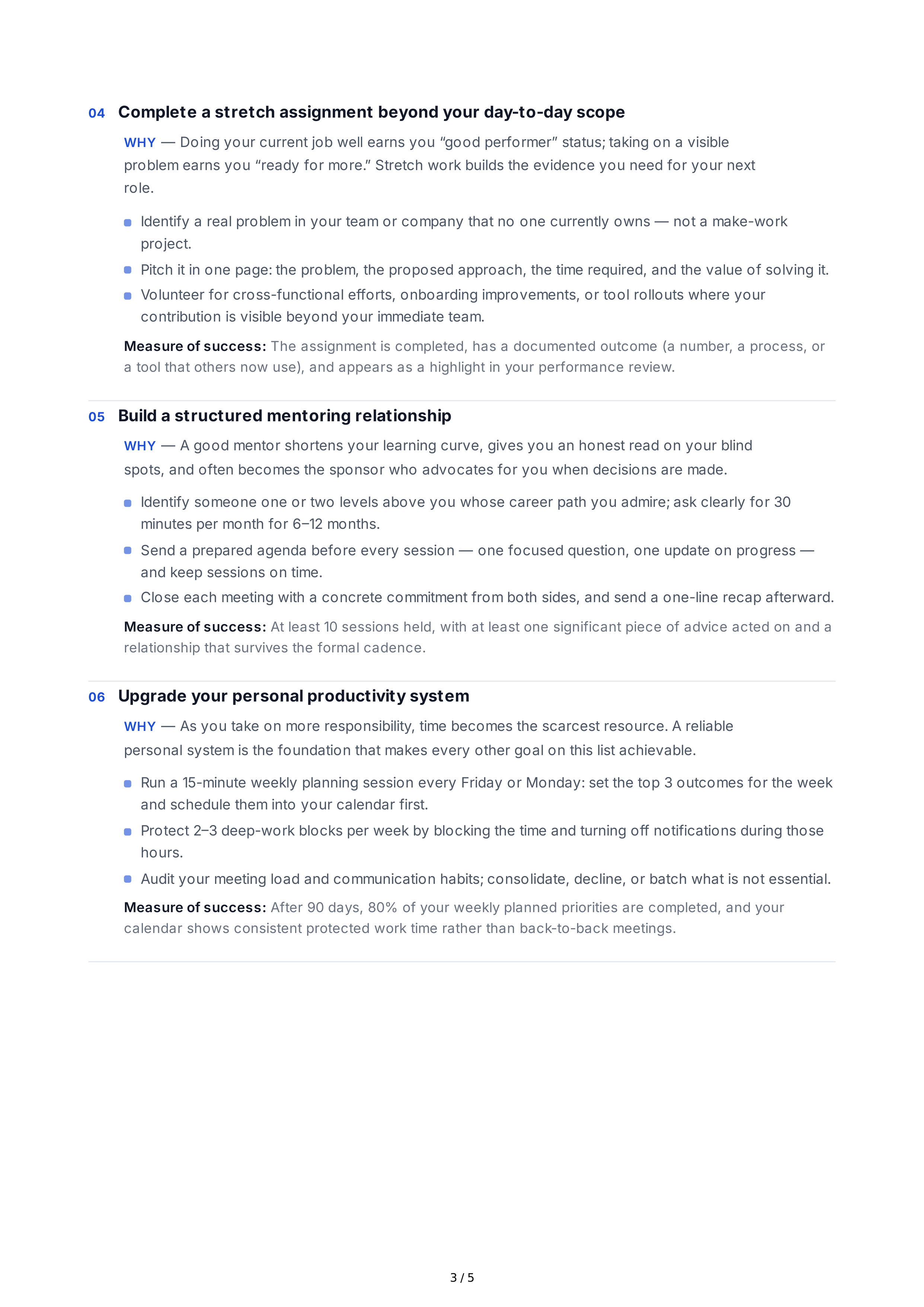 Short-Term Goals for Career Development — page 3