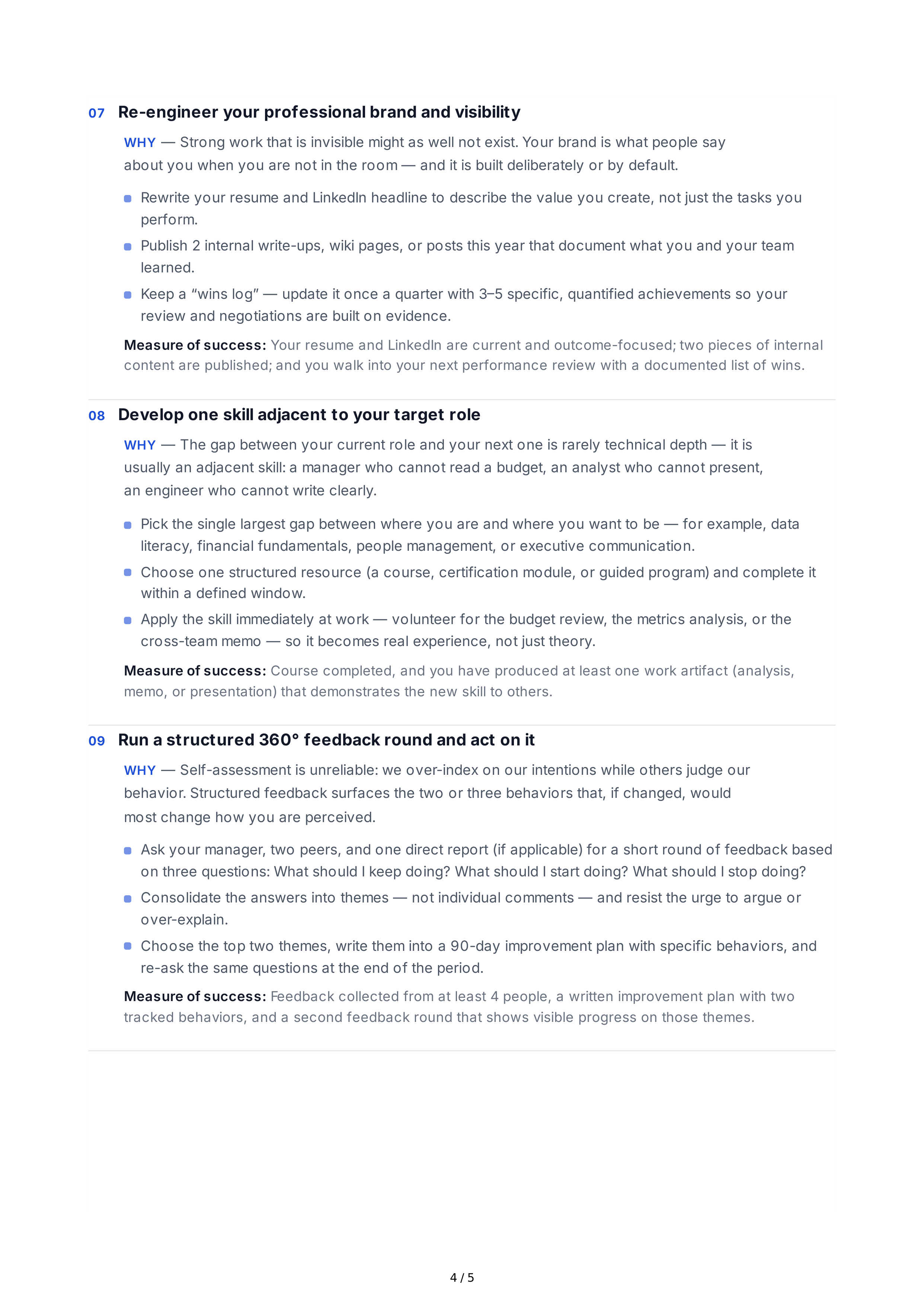 Short-Term Goals for Career Development — page 4