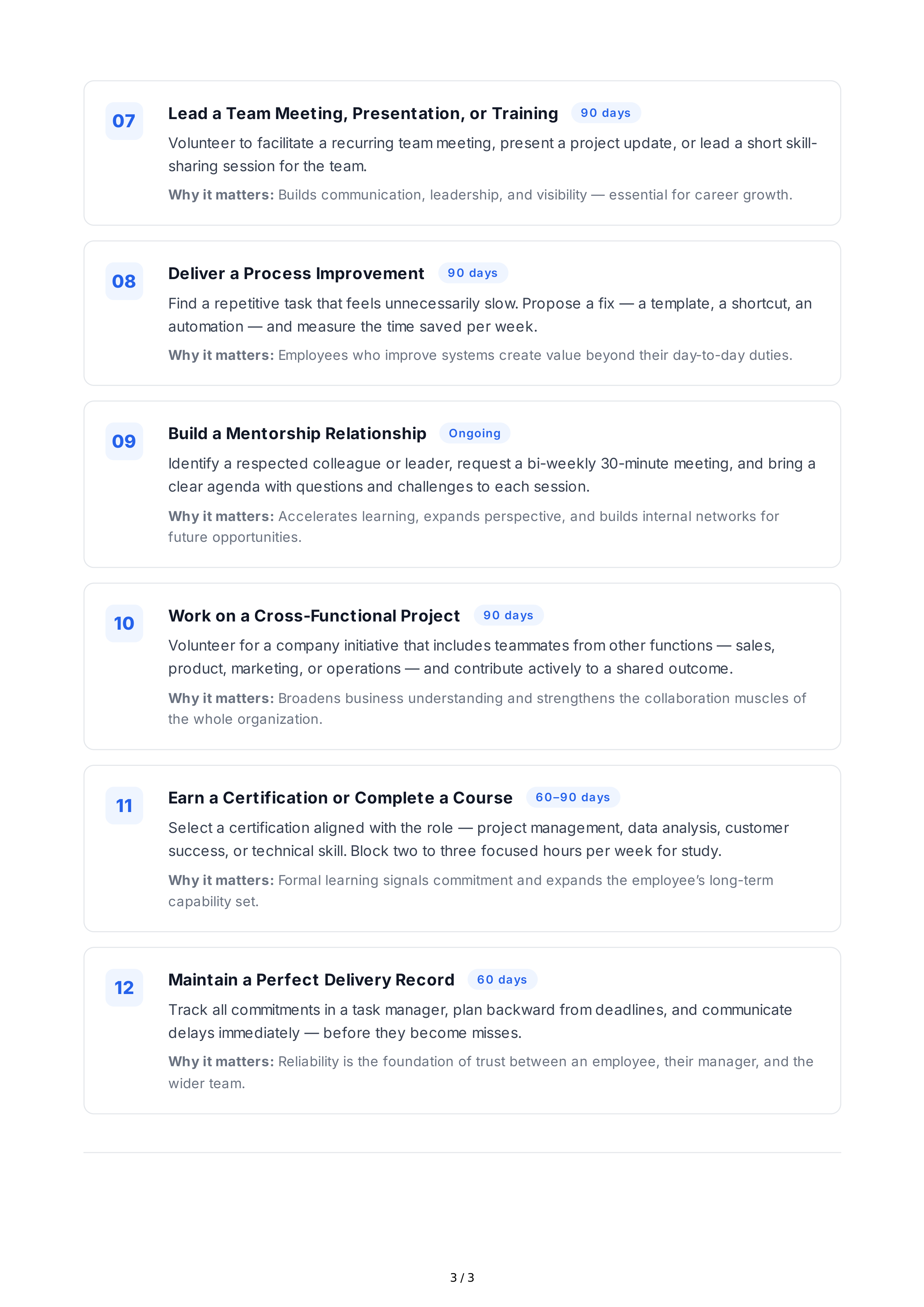 Short-Term Goals for Employees — page 3