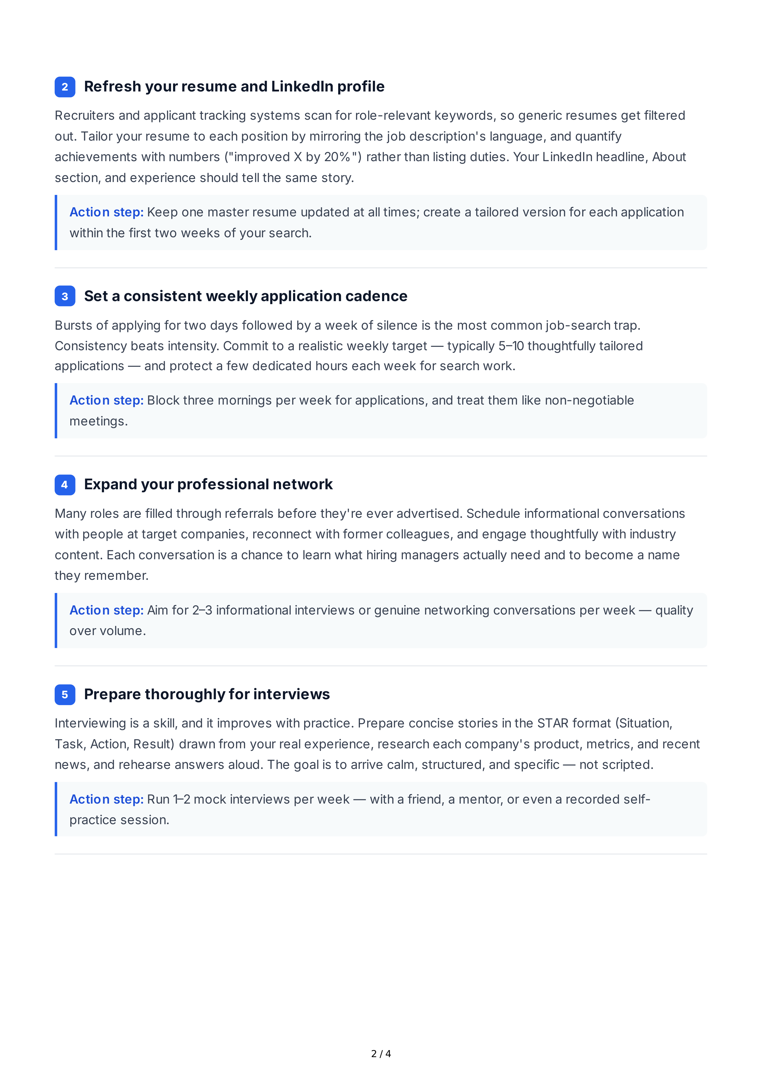 Short-Term Goals for Job Seekers — page 2