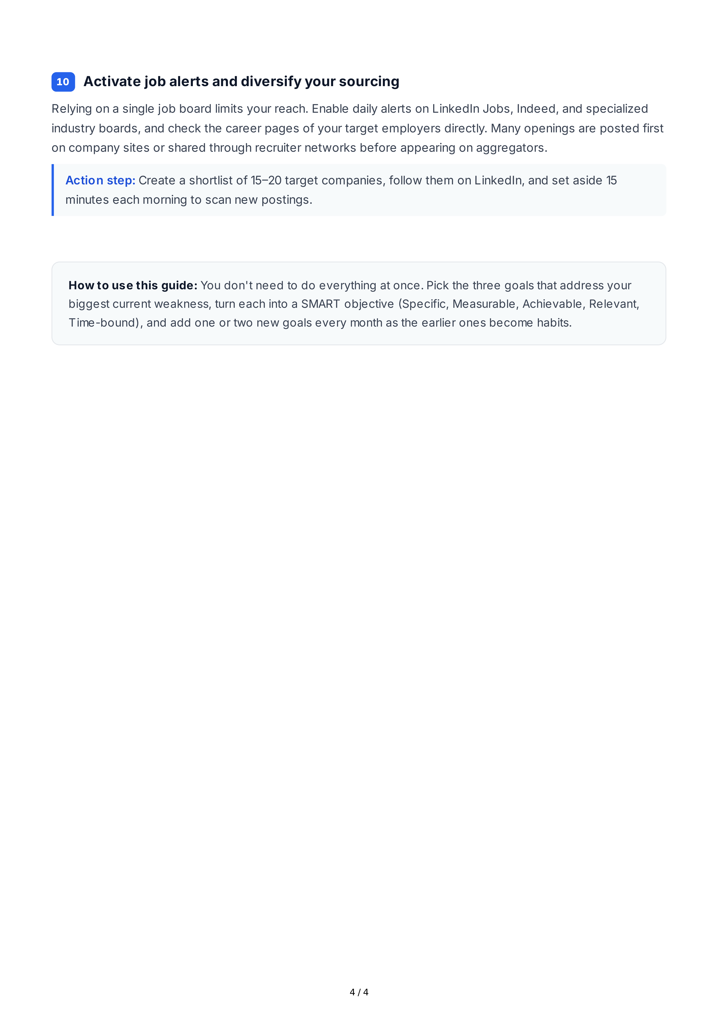Short-Term Goals for Job Seekers — page 4