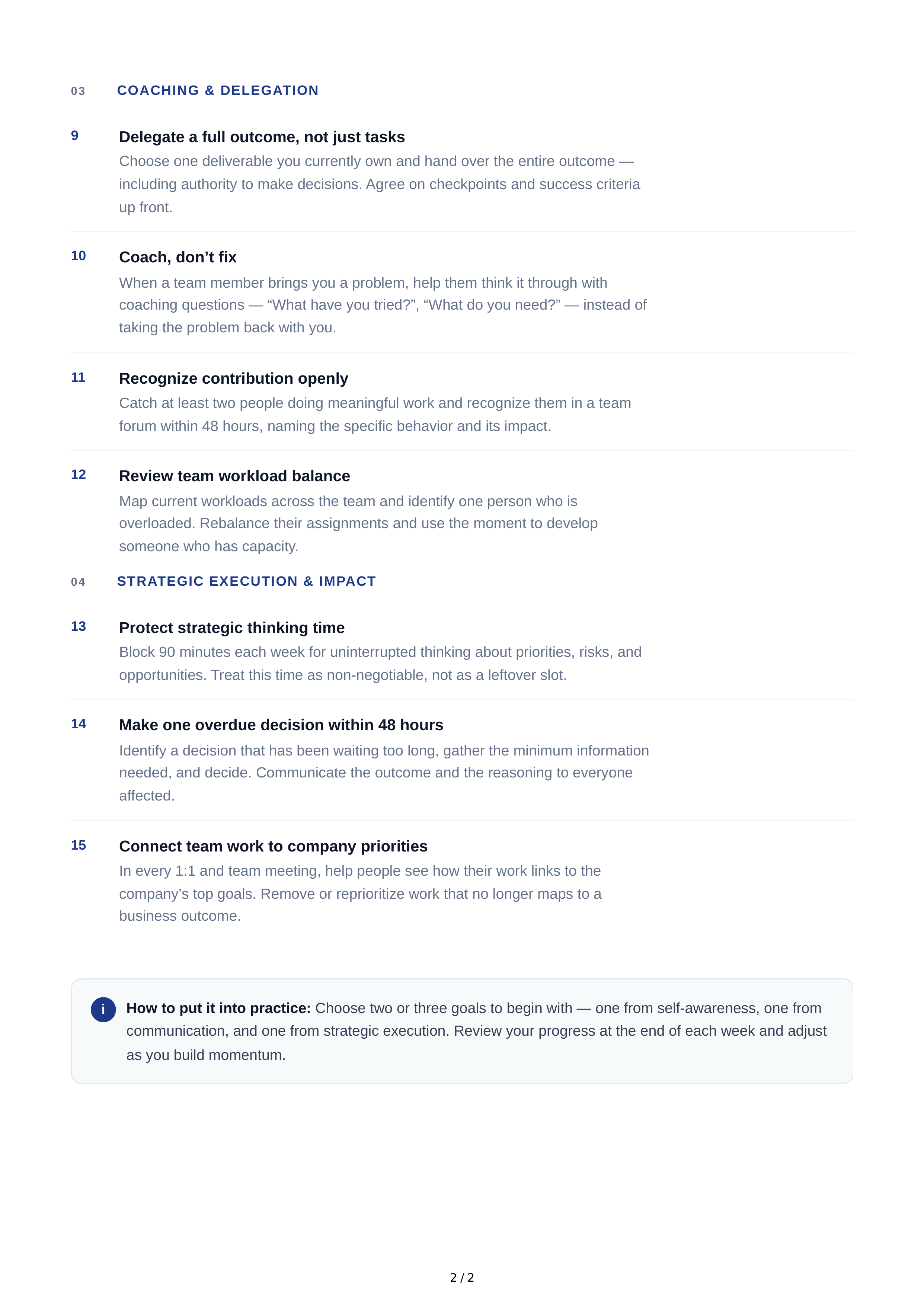 Short-Term Goals for Leadership Development — page 2